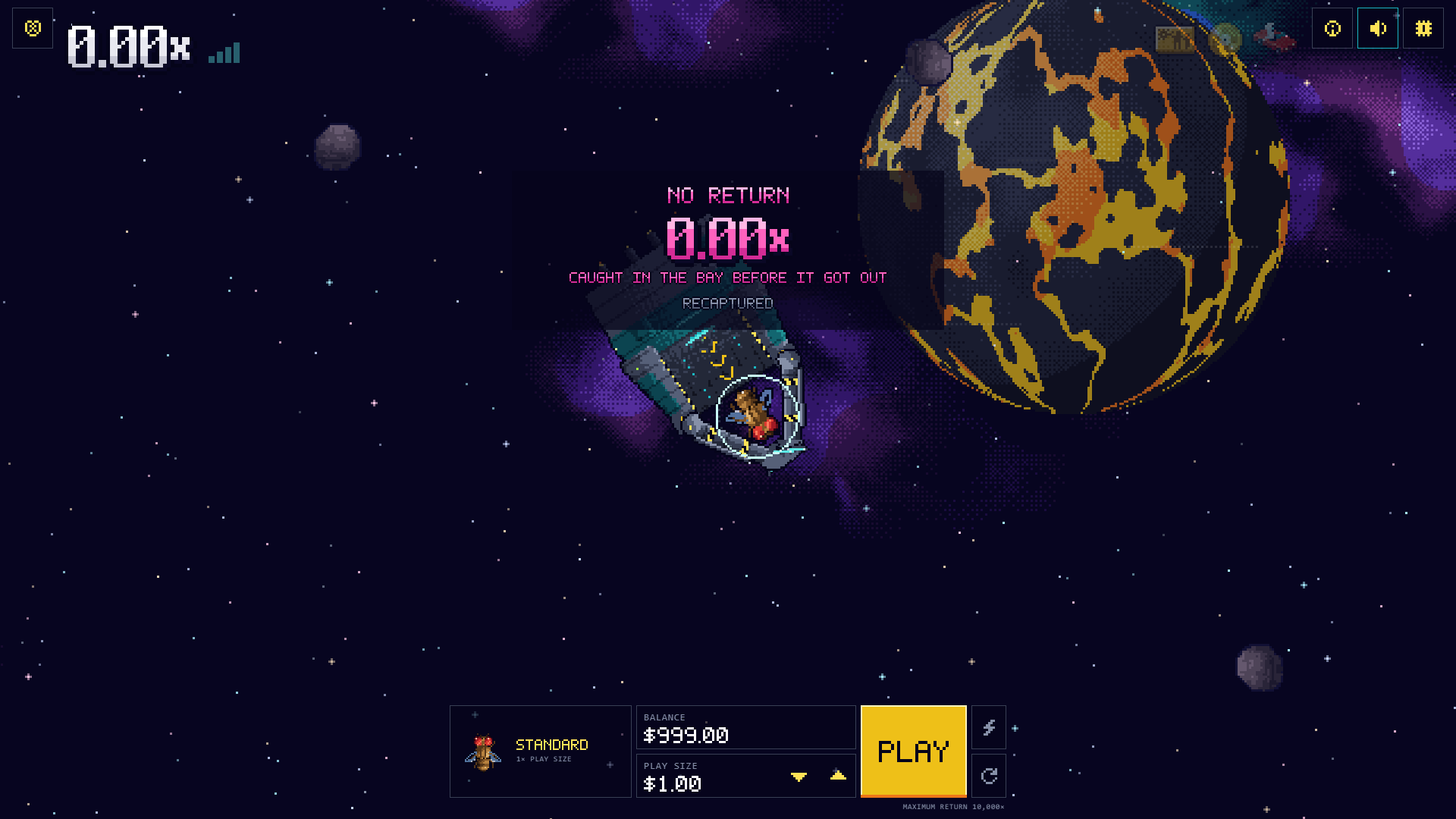 Cosmic Buzz slot gameplay, the fly in flight