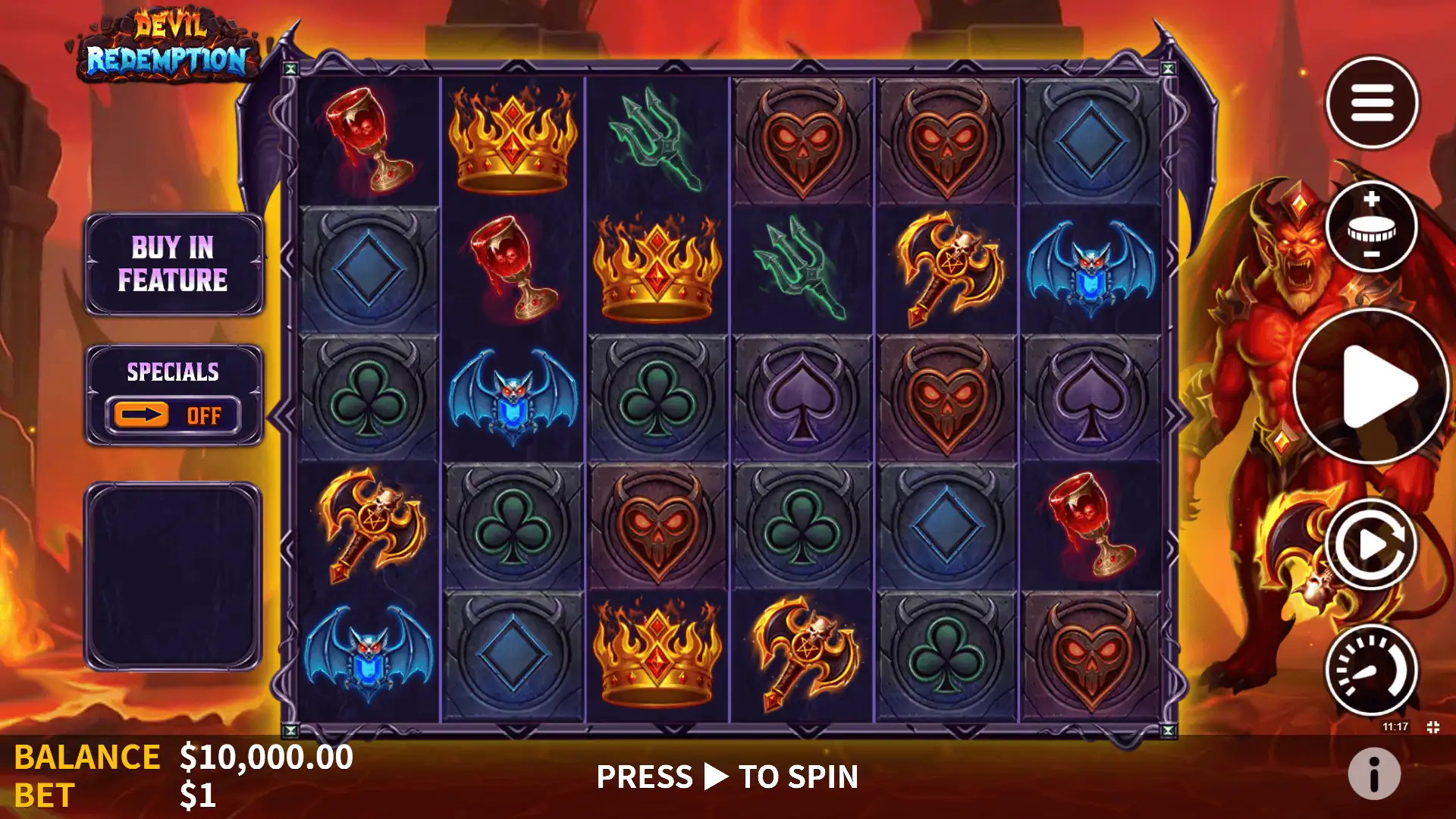 Devil Redemption slot gameplay reels