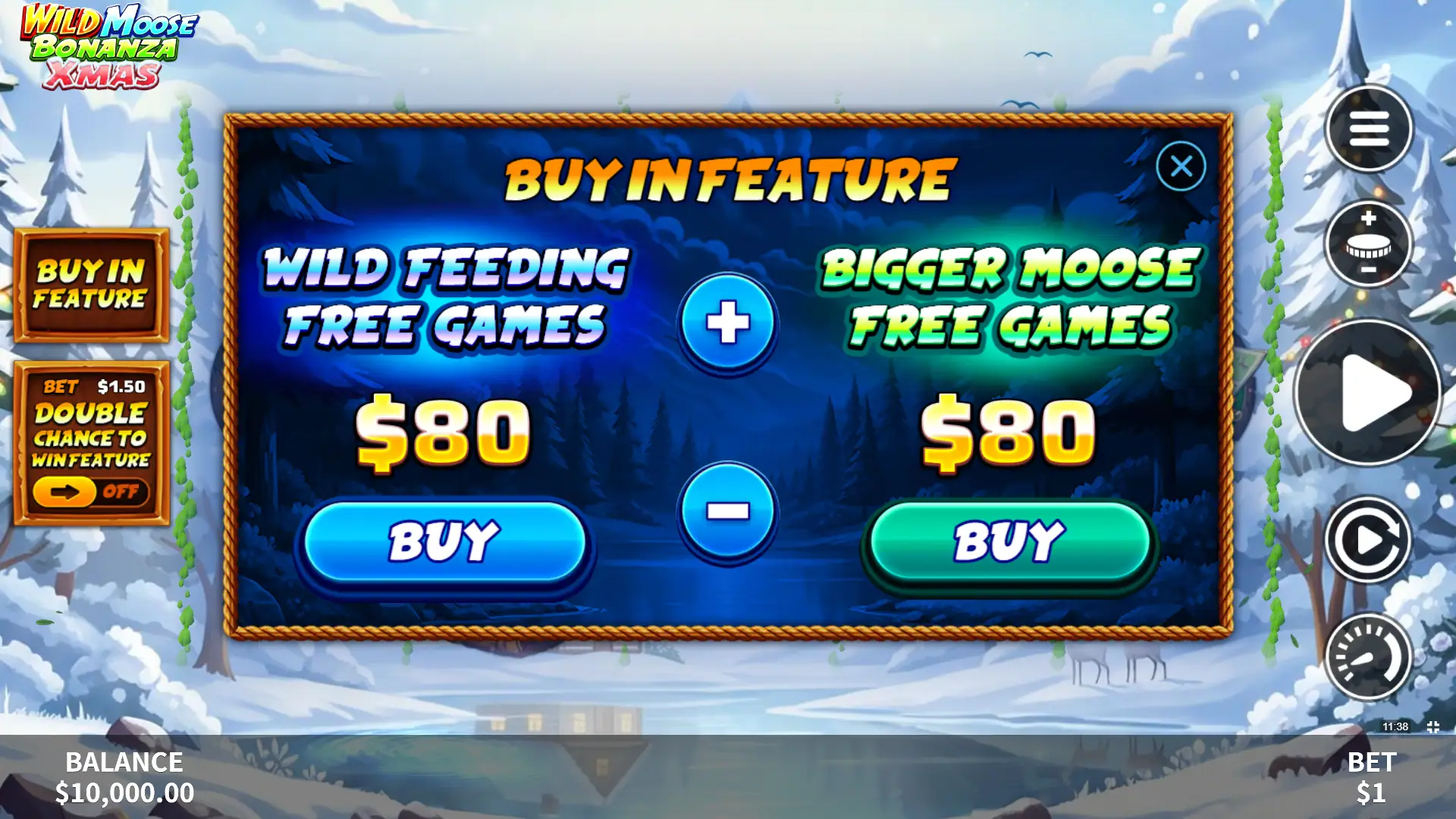 Wild Moose Bonanza Xmas bonus buy menu
