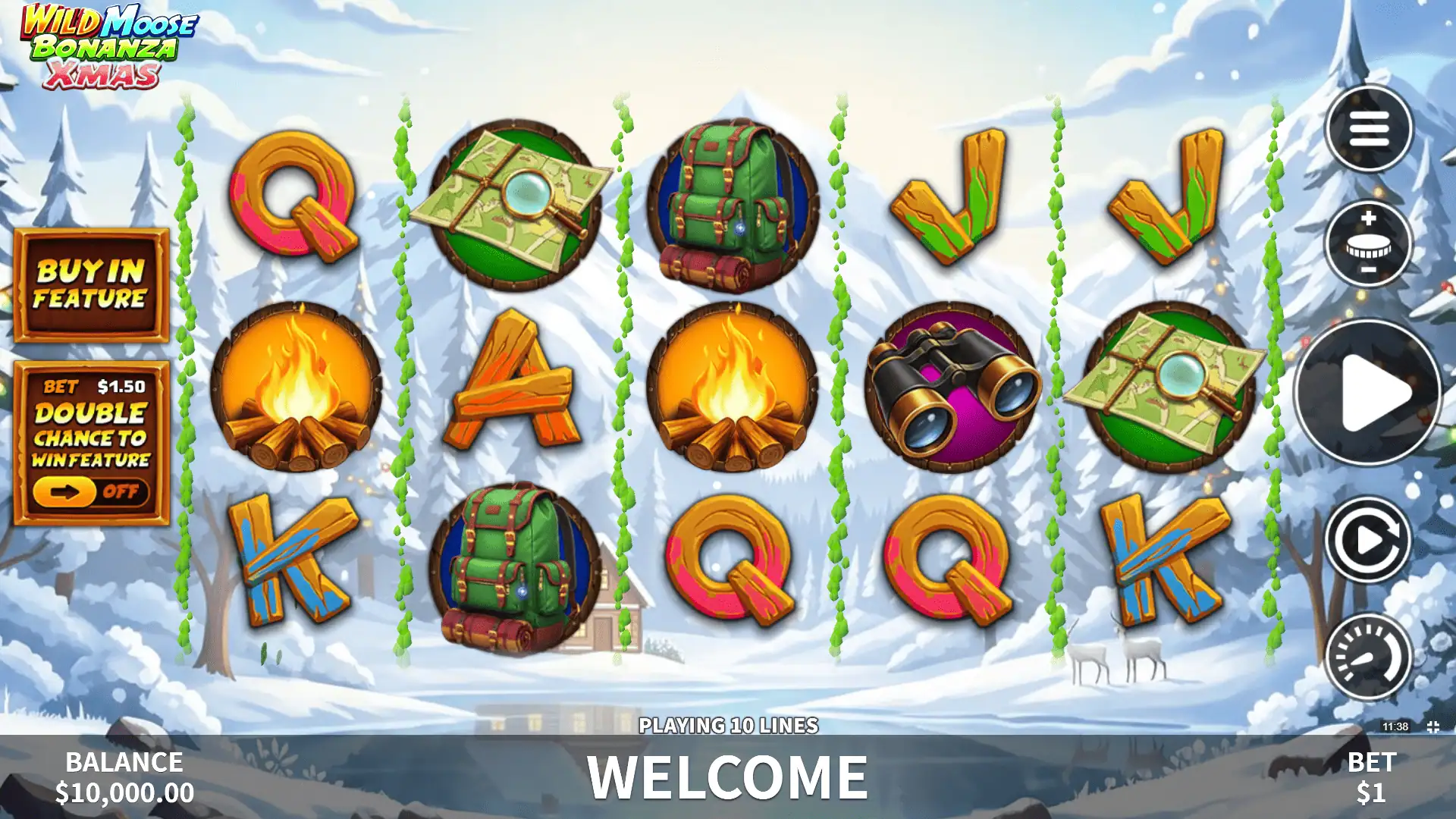 Wild Moose Bonanza Xmas slot gameplay reels