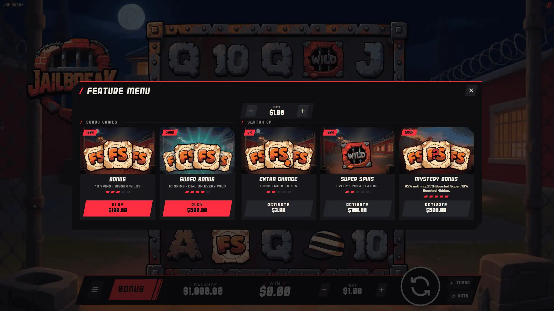Jailbreak bonus buy menu
