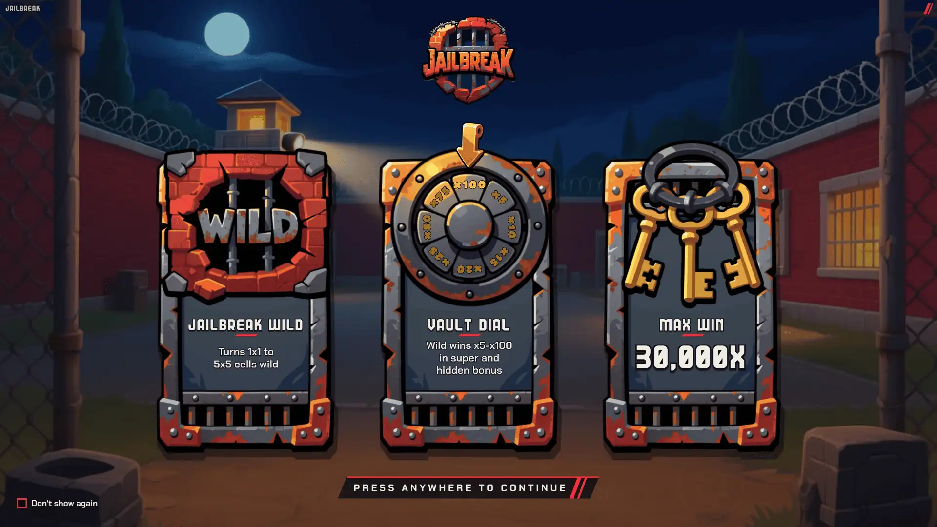 Jailbreak slot intro screen