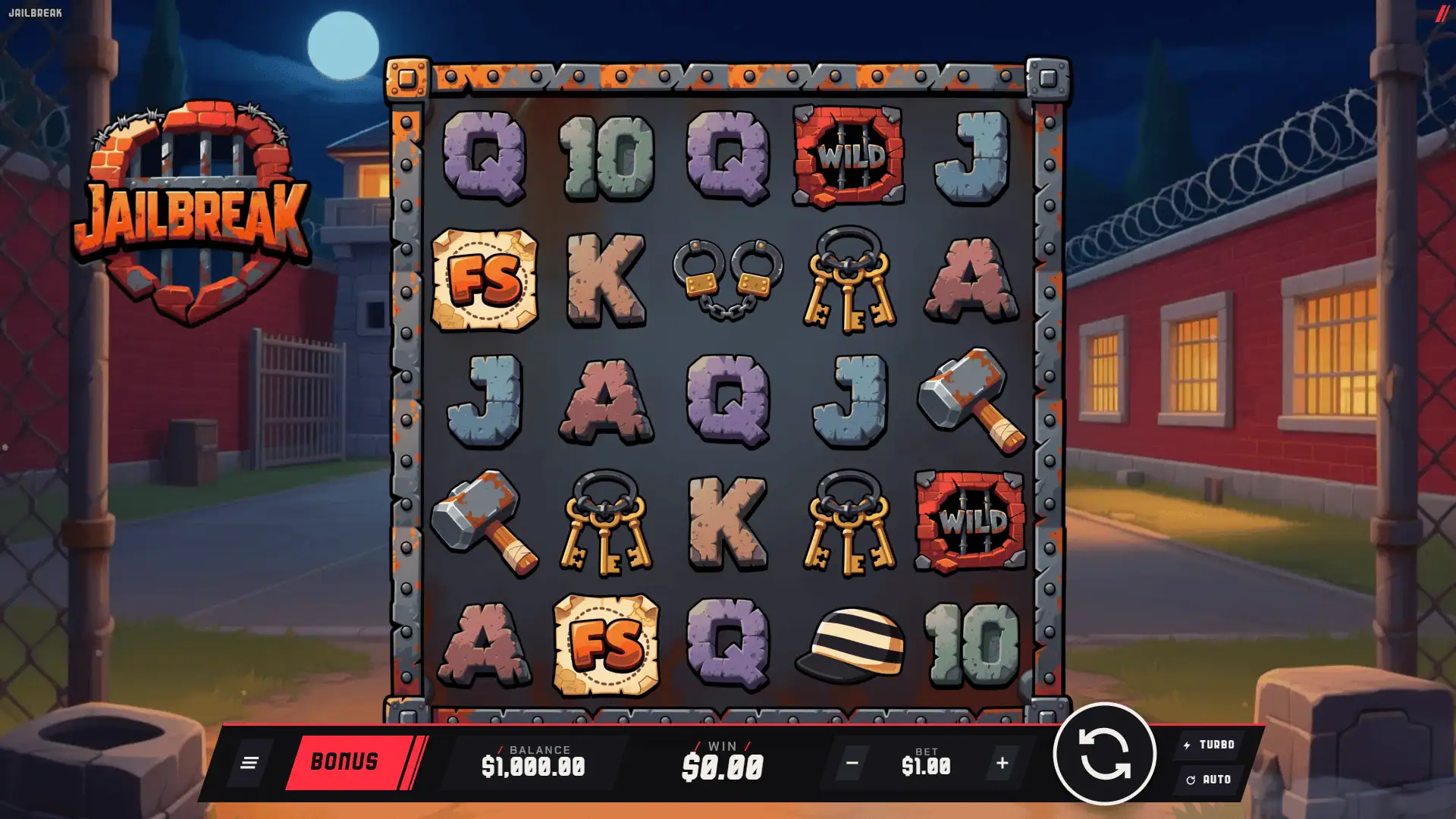 Jailbreak slot gameplay reels