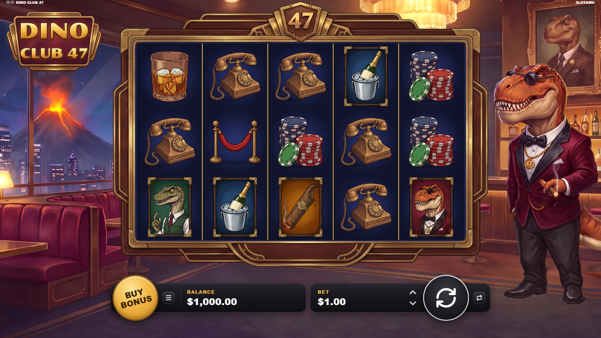 Dino Club 47 slot gameplay reels
