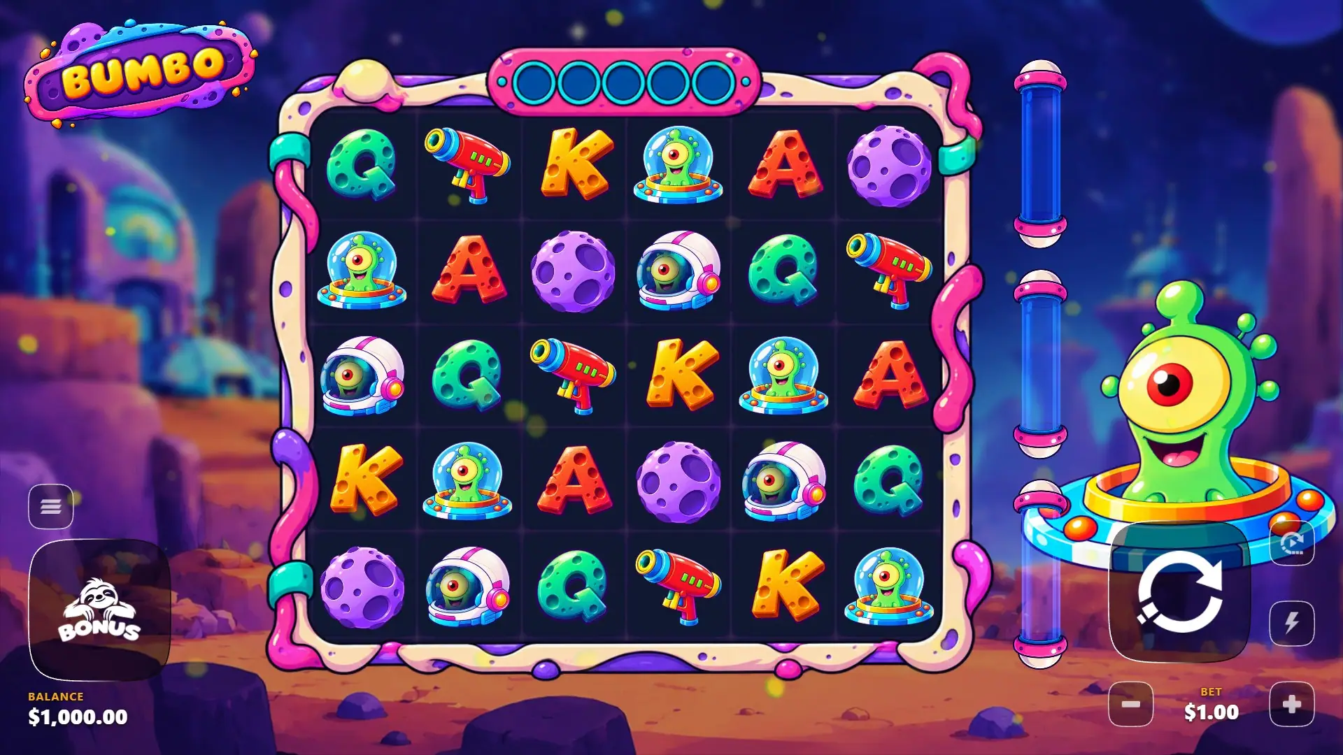 Bumbo Cluster Pays slot gameplay reels