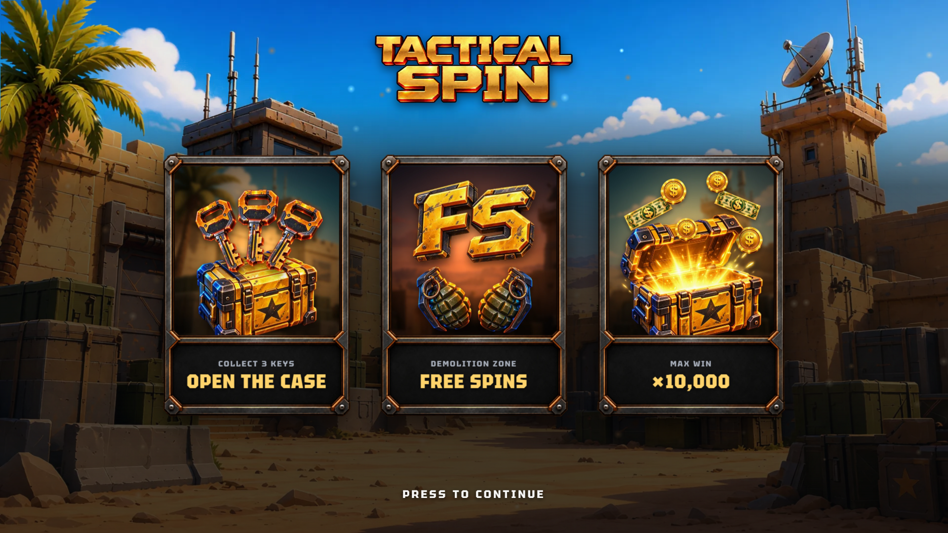 Tactical Spin slot intro screen