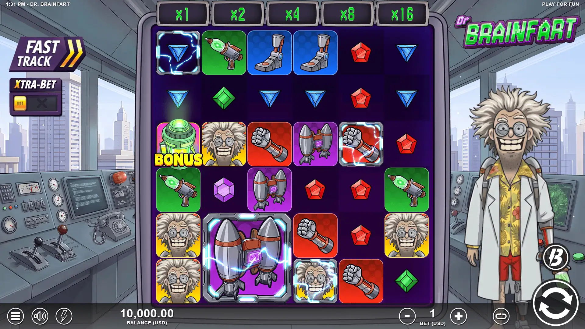 Dr Brainfart slot gameplay reels