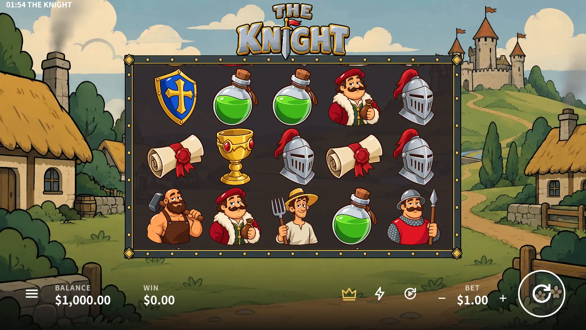 The Knight slot gameplay reels