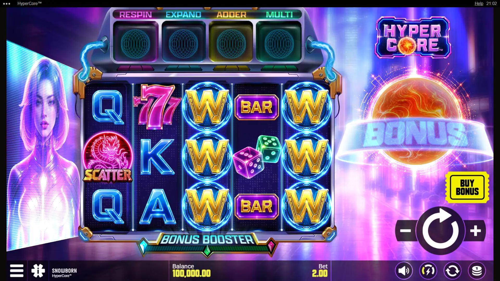 HyperCore slot gameplay reels