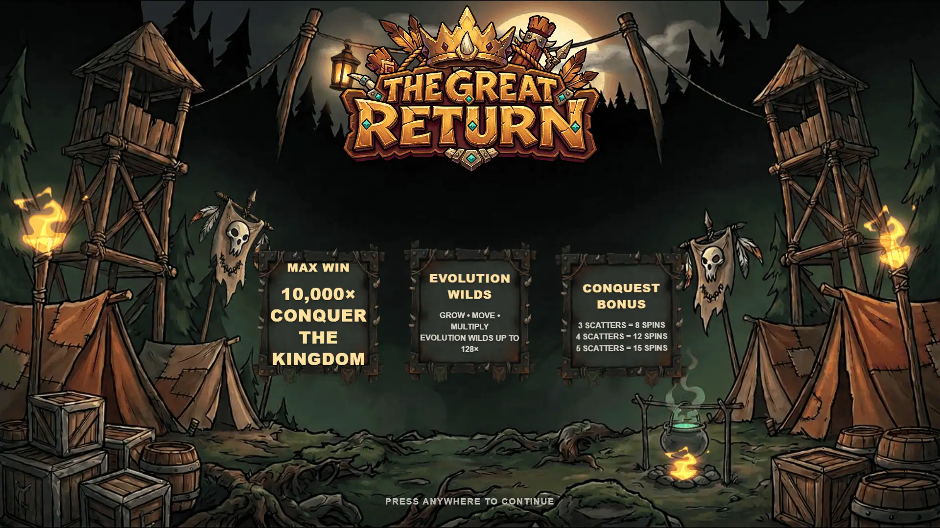 The Great Return slot intro screen
