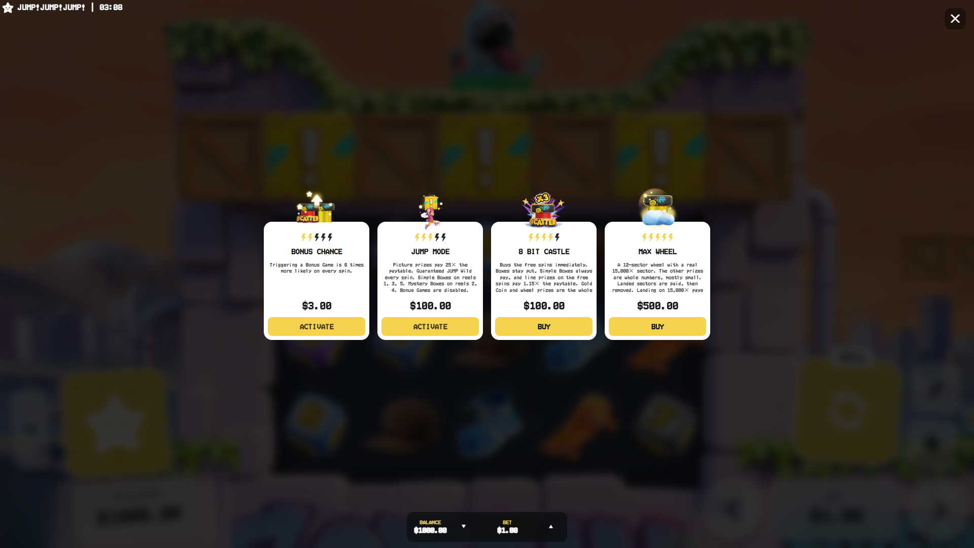 Jump!Jump!Jump! bonus buy menu
