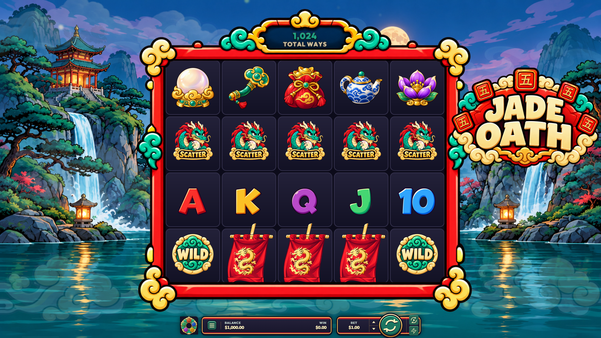 Jade Oath slot gameplay reels