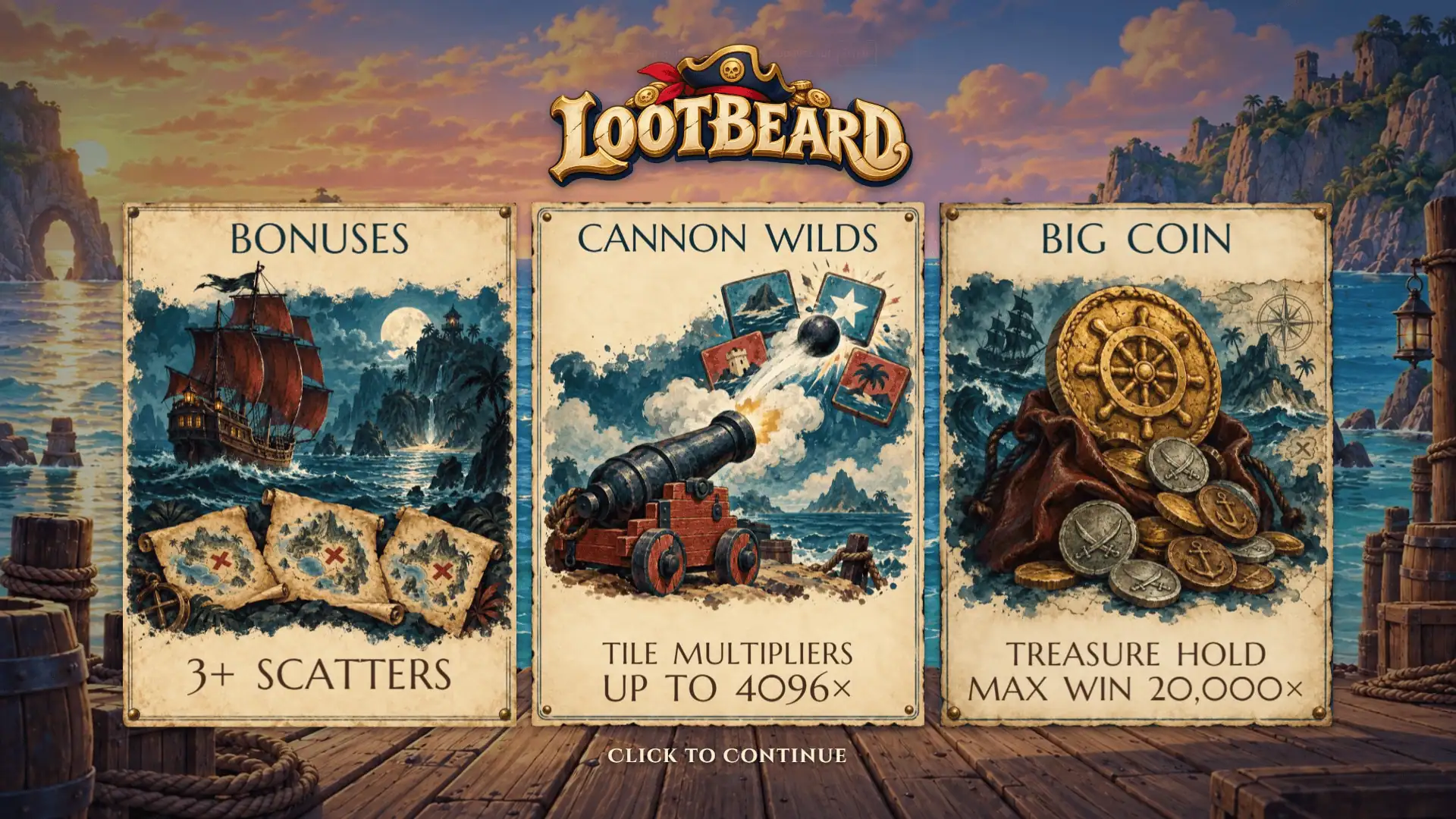 Lootbeard slot intro screen