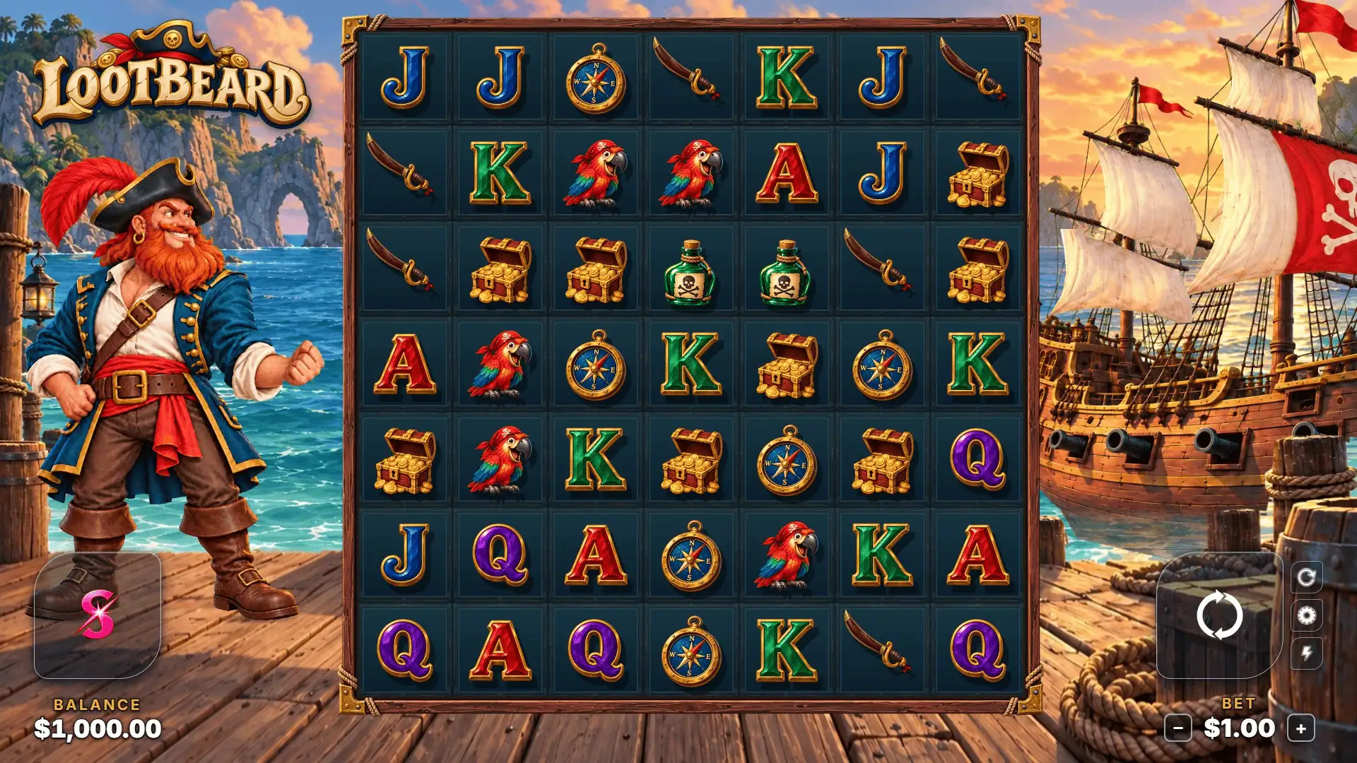 Lootbeard slot gameplay reels