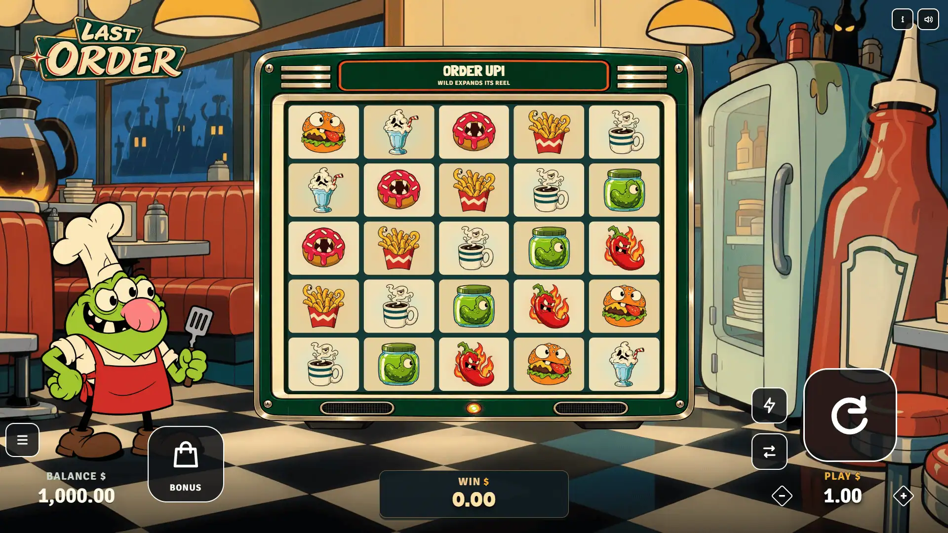 Last Order slot gameplay reels