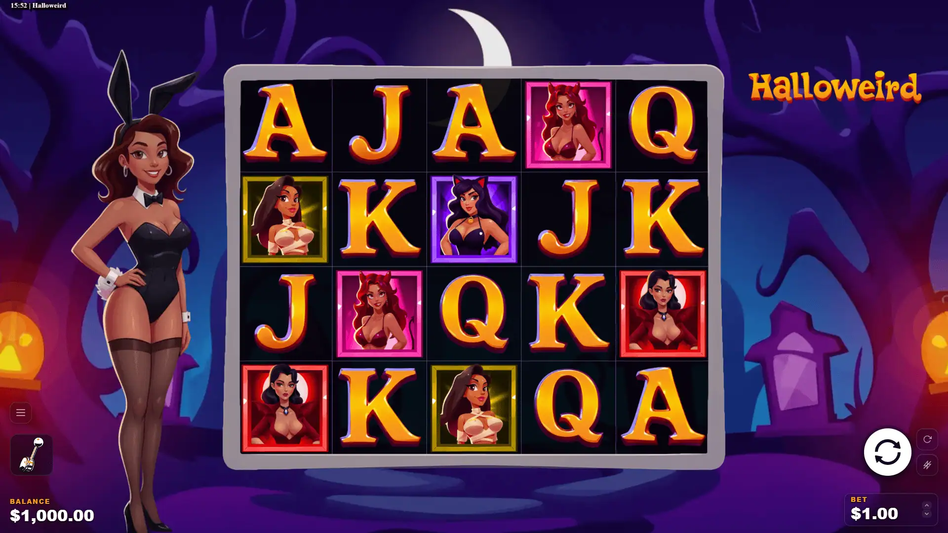 Halloweird slot gameplay reels