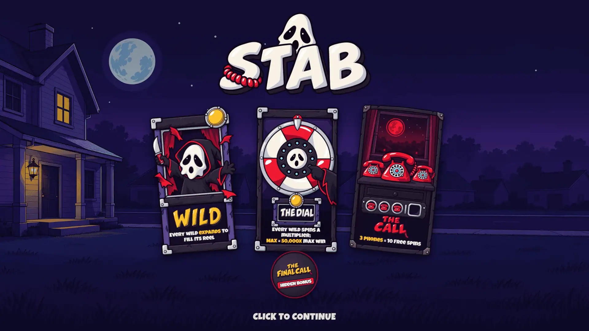 Stab slot intro screen
