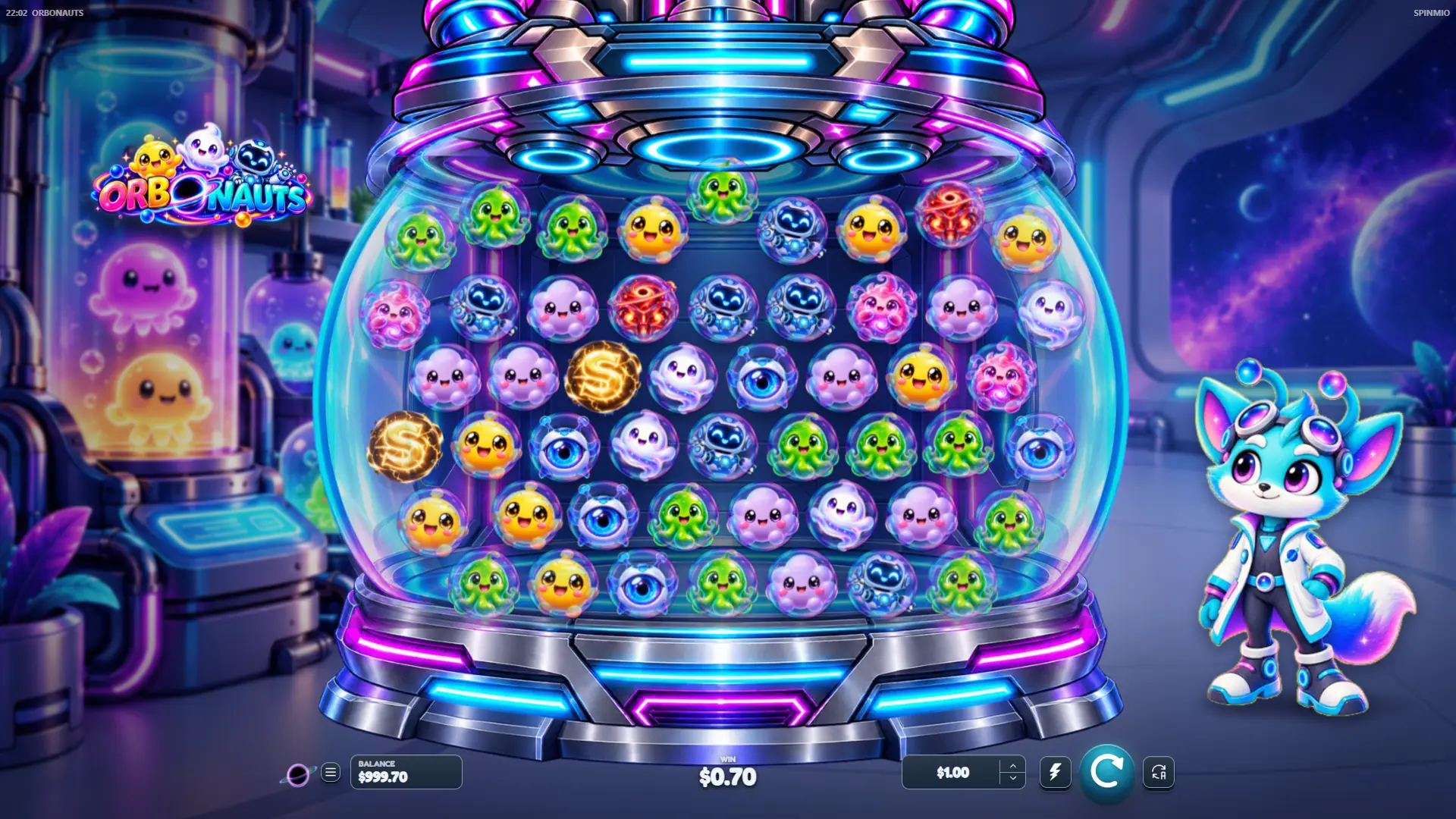 Orbonauts slot gameplay bowl of 50 orbs