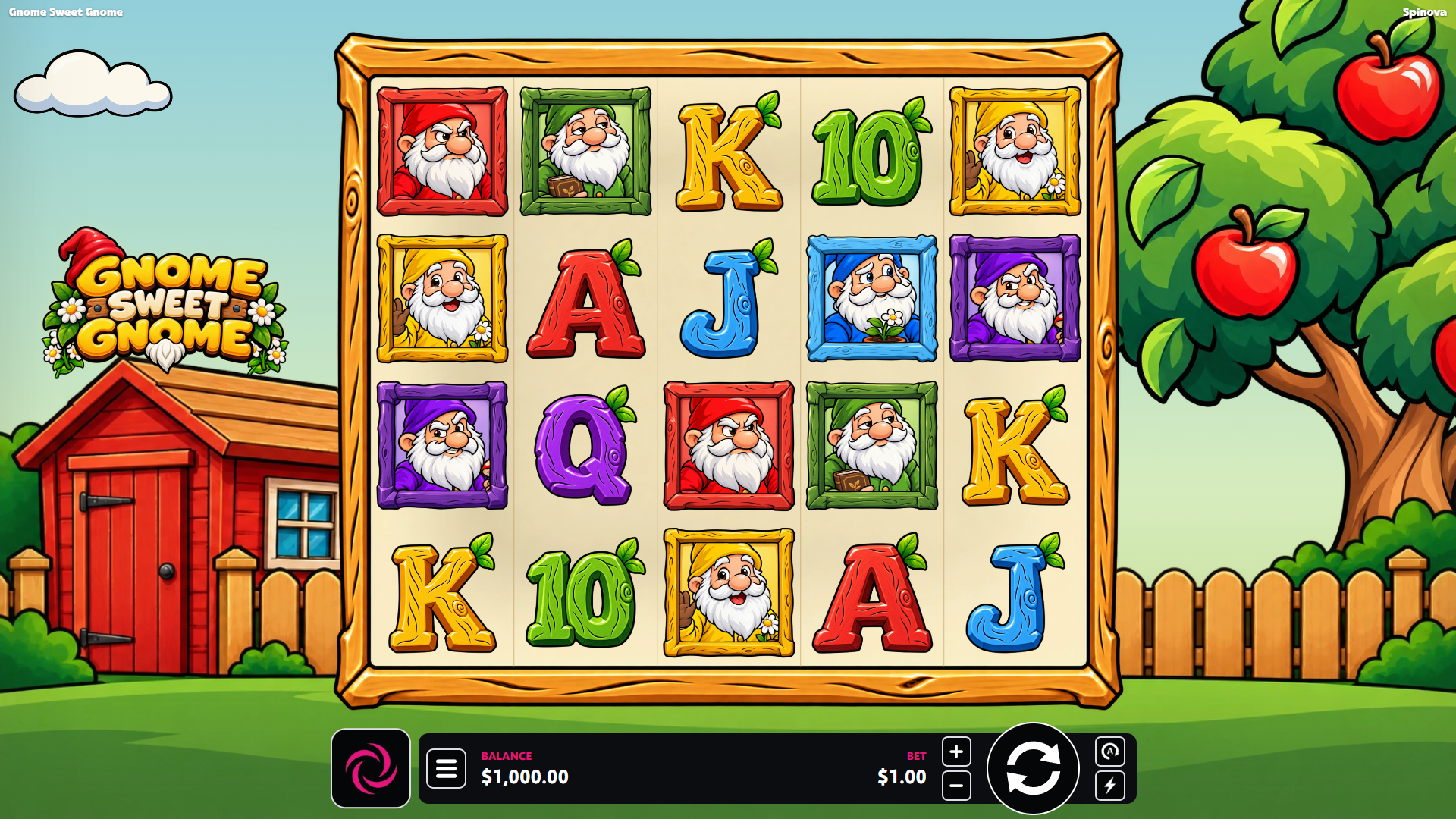 Gnome Sweet Gnome slot gameplay reels