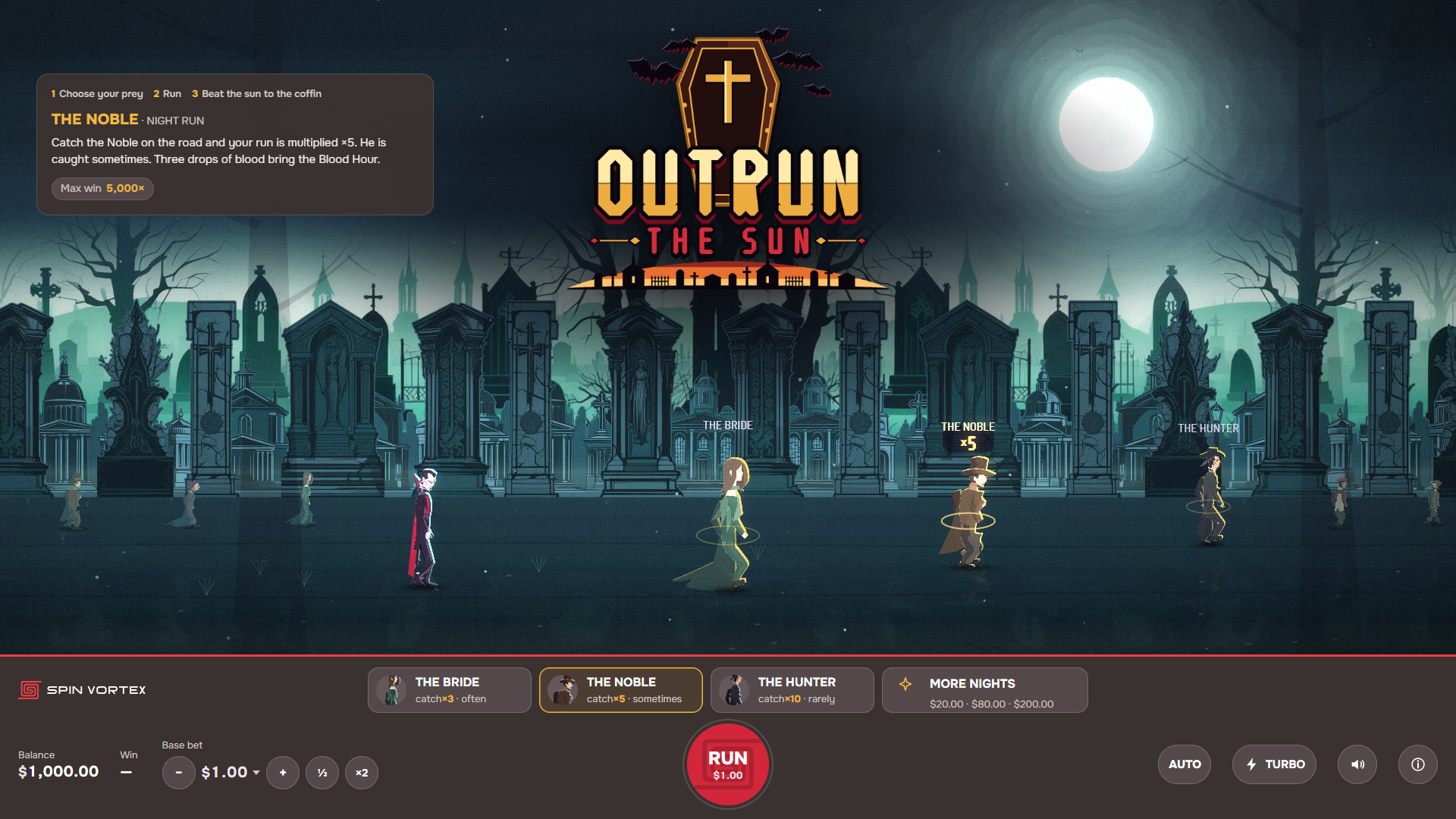 Outrun The Sun slot gameplay screen