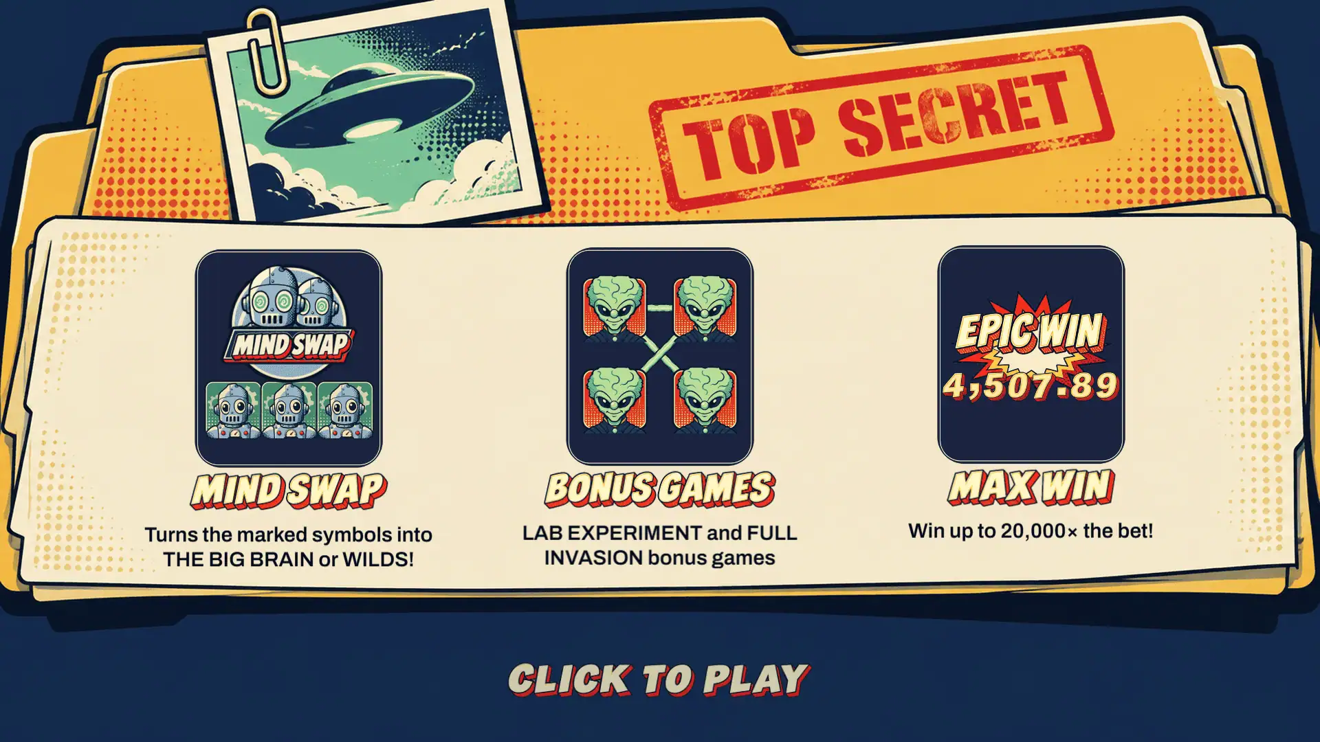 Saucer Panic slot intro screen