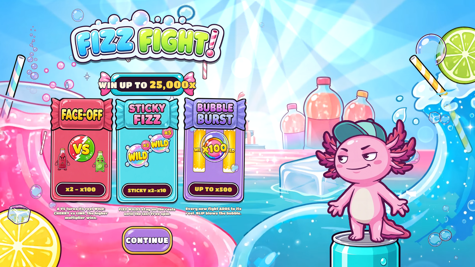 FIZZ FIGHT slot intro screen