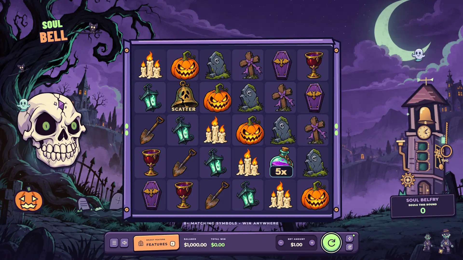 Soul Bell slot gameplay reels