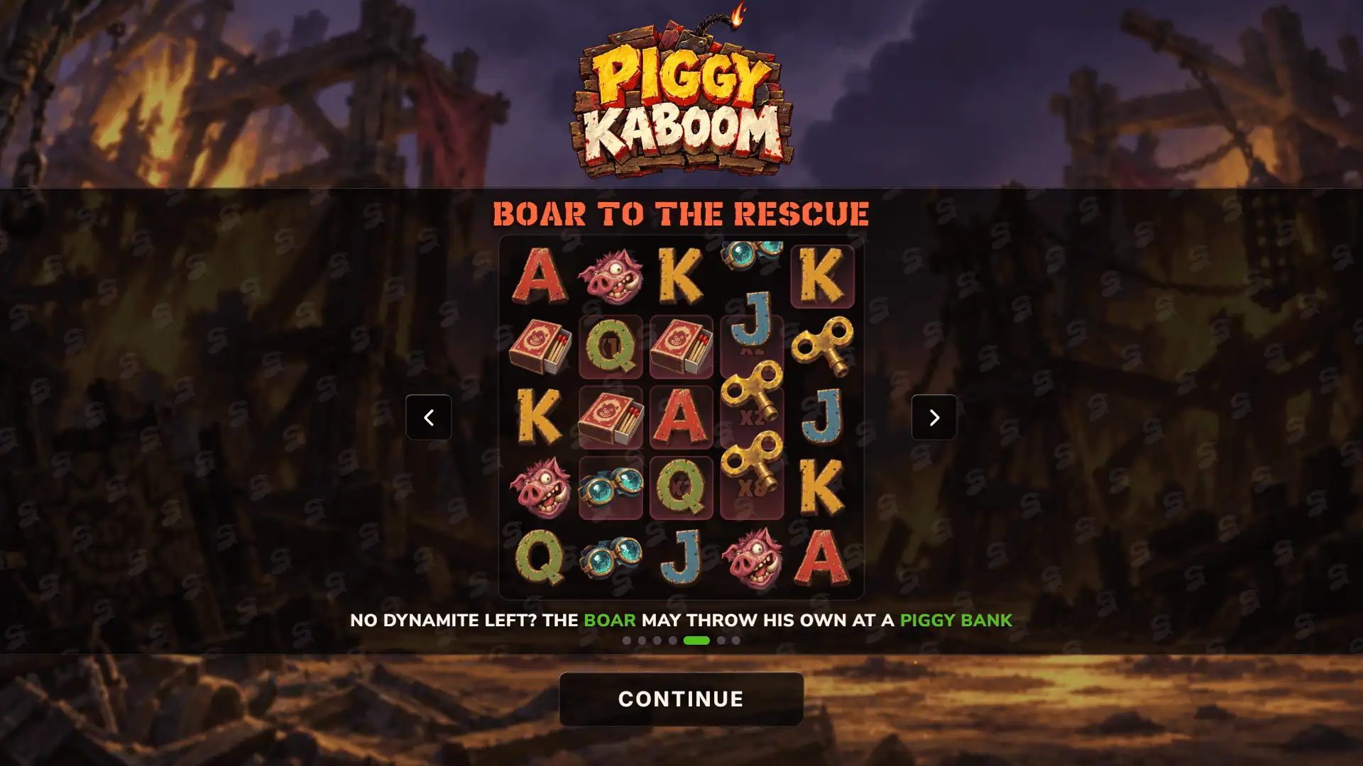 Piggy Kaboom slot intro screen