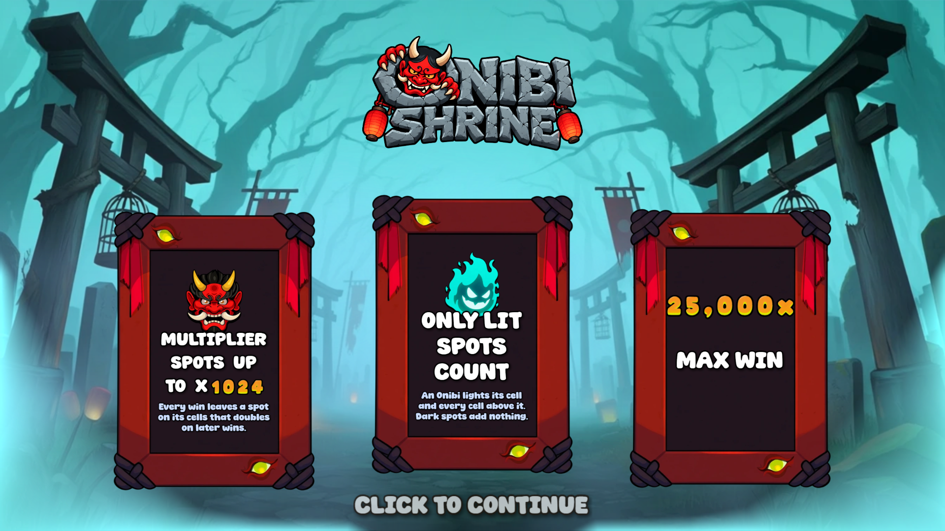 Onibi Shrine slot intro screen
