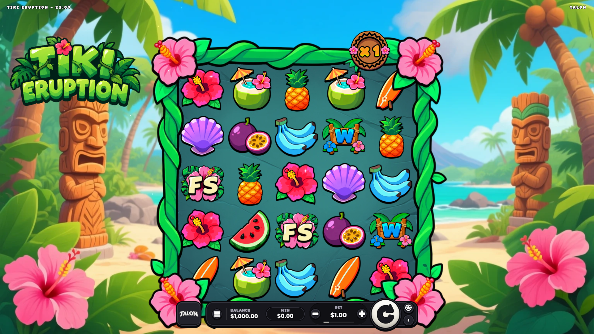 Tiki Eruption slot gameplay reels