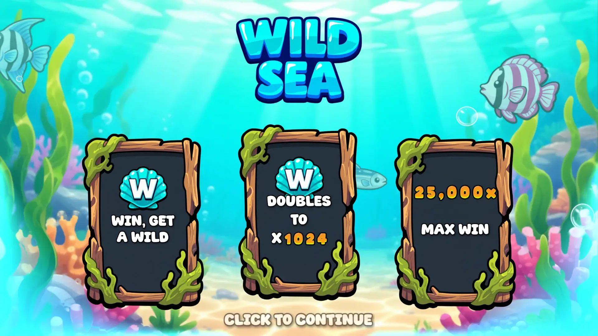 Wild Sea slot intro screen