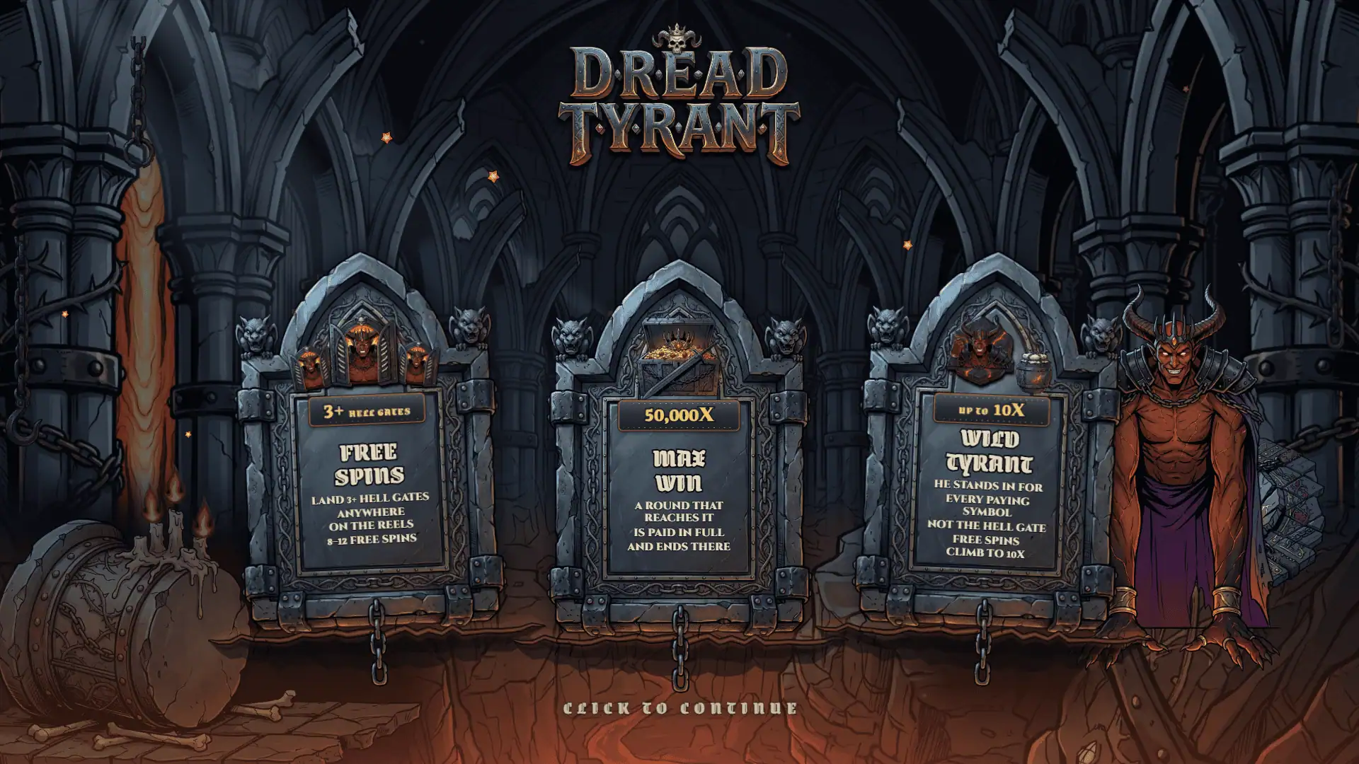 Dread Tyrant slot intro screen
