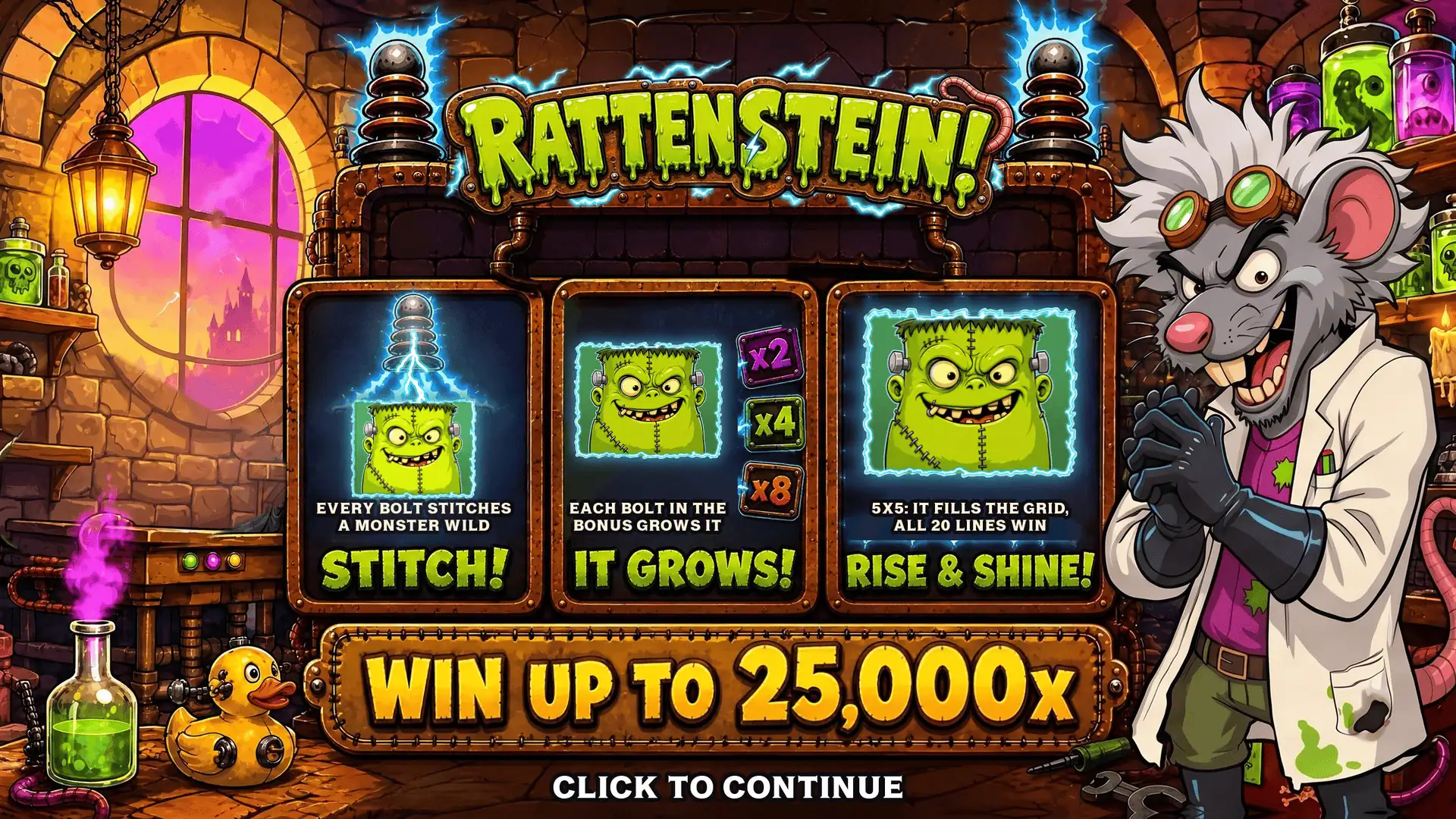 Rattenstein slot intro screen