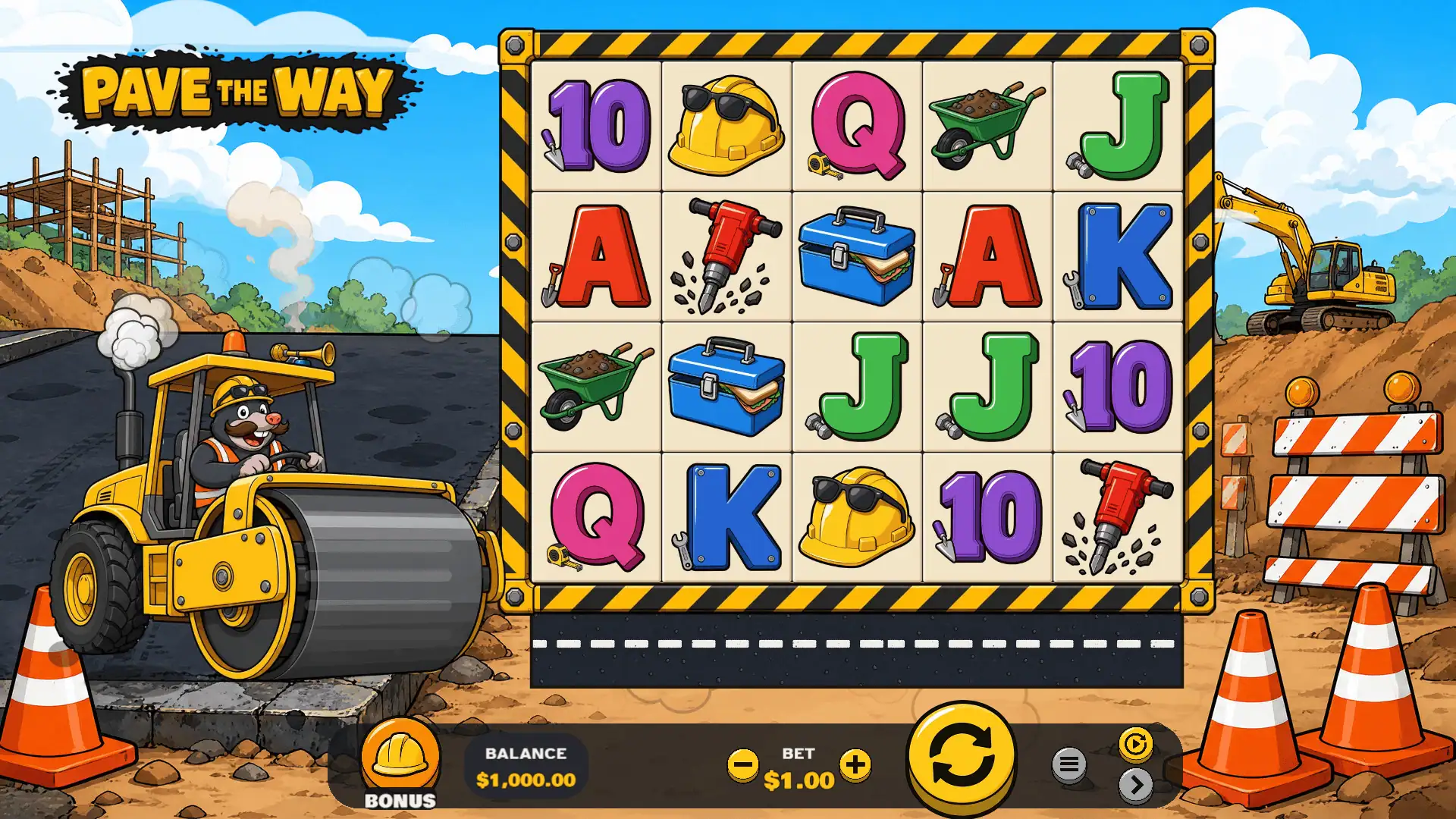 Pave the Way slot gameplay reels