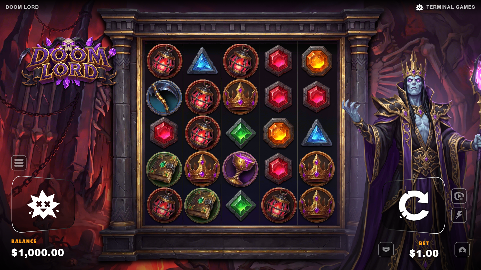 Doom Lord slot gameplay reels