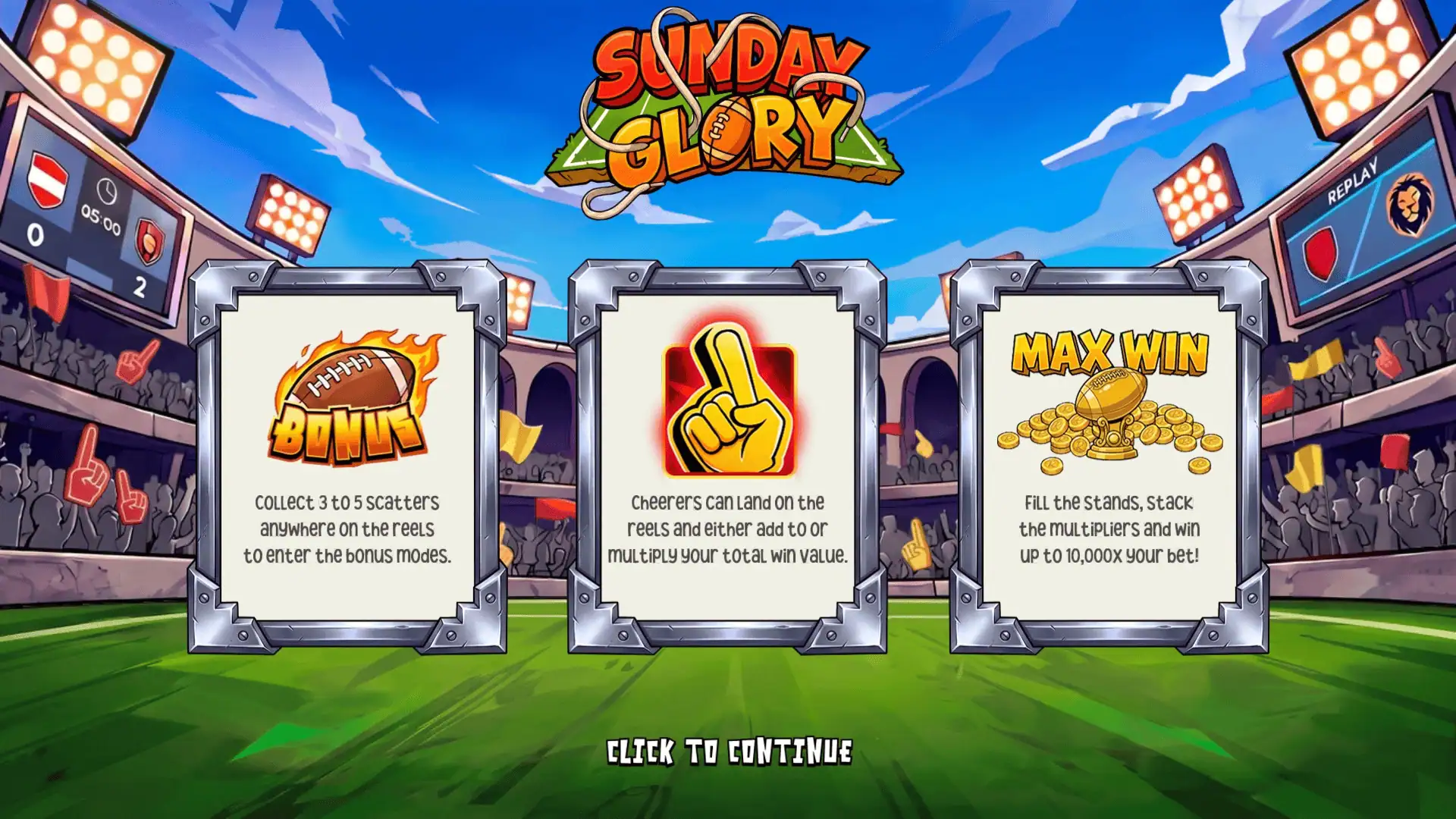 Sunday Glory slot intro screen