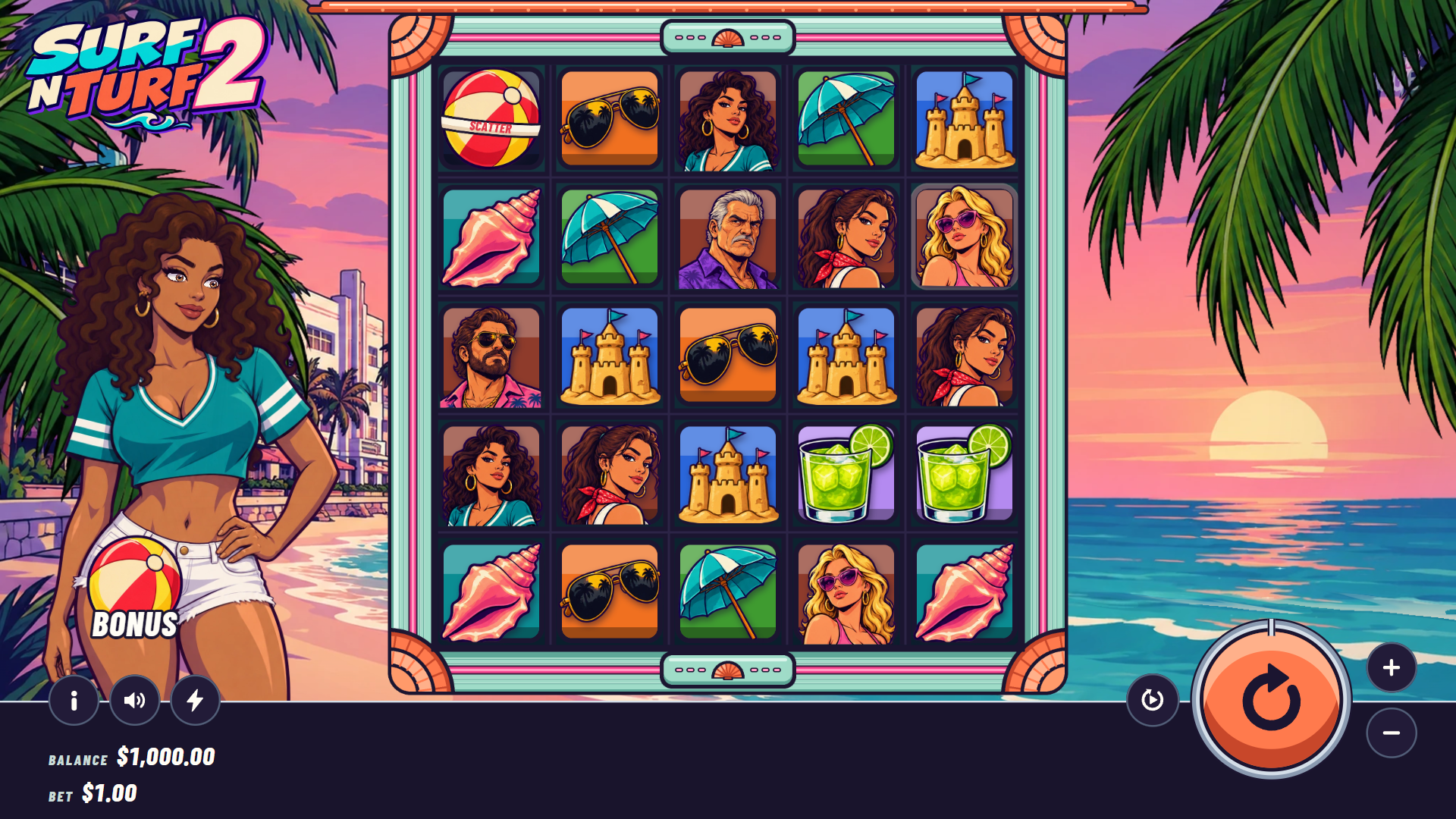 Surf n Turf 2 slot gameplay reels