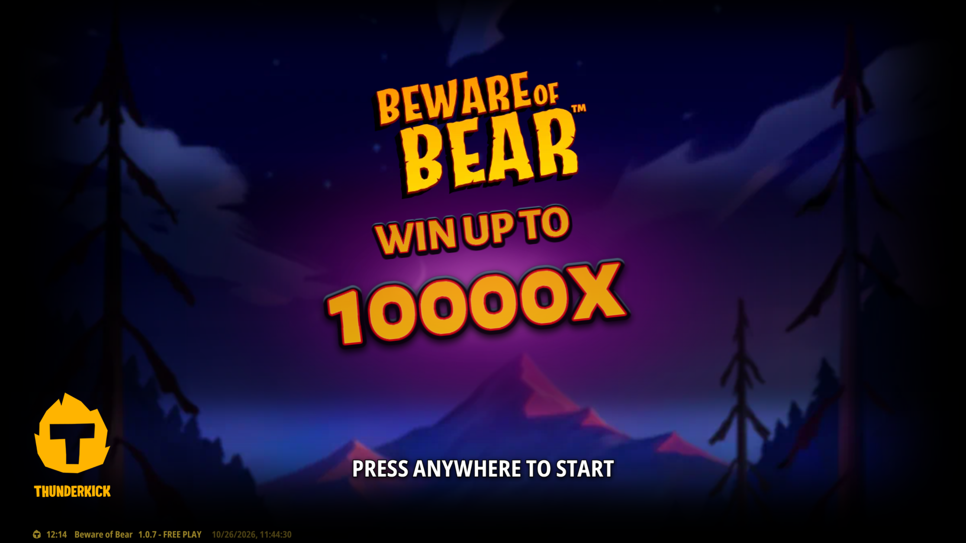 Beware of Bear slot intro screen