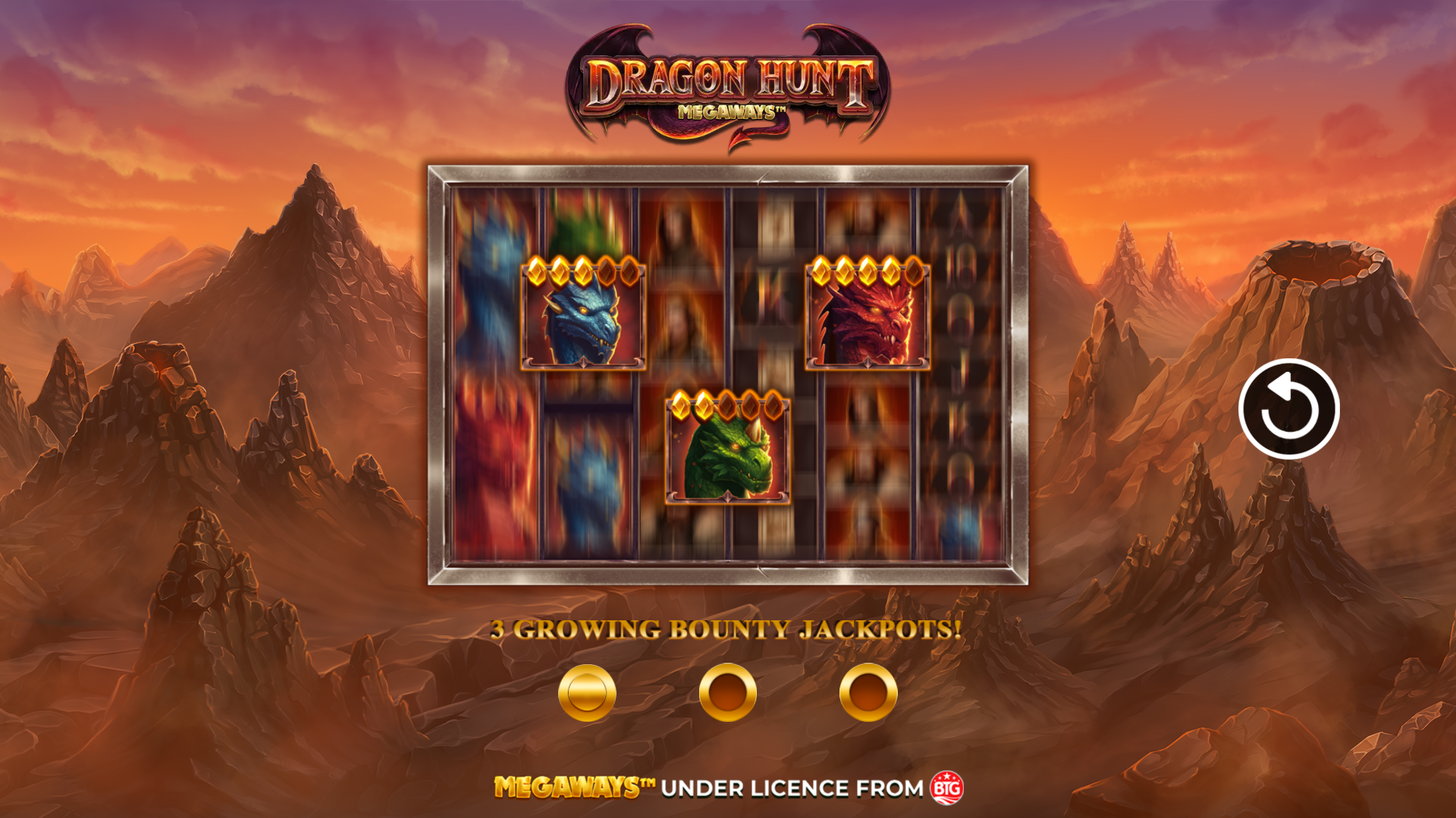 Dragon Hunt Megaways slot intro screen