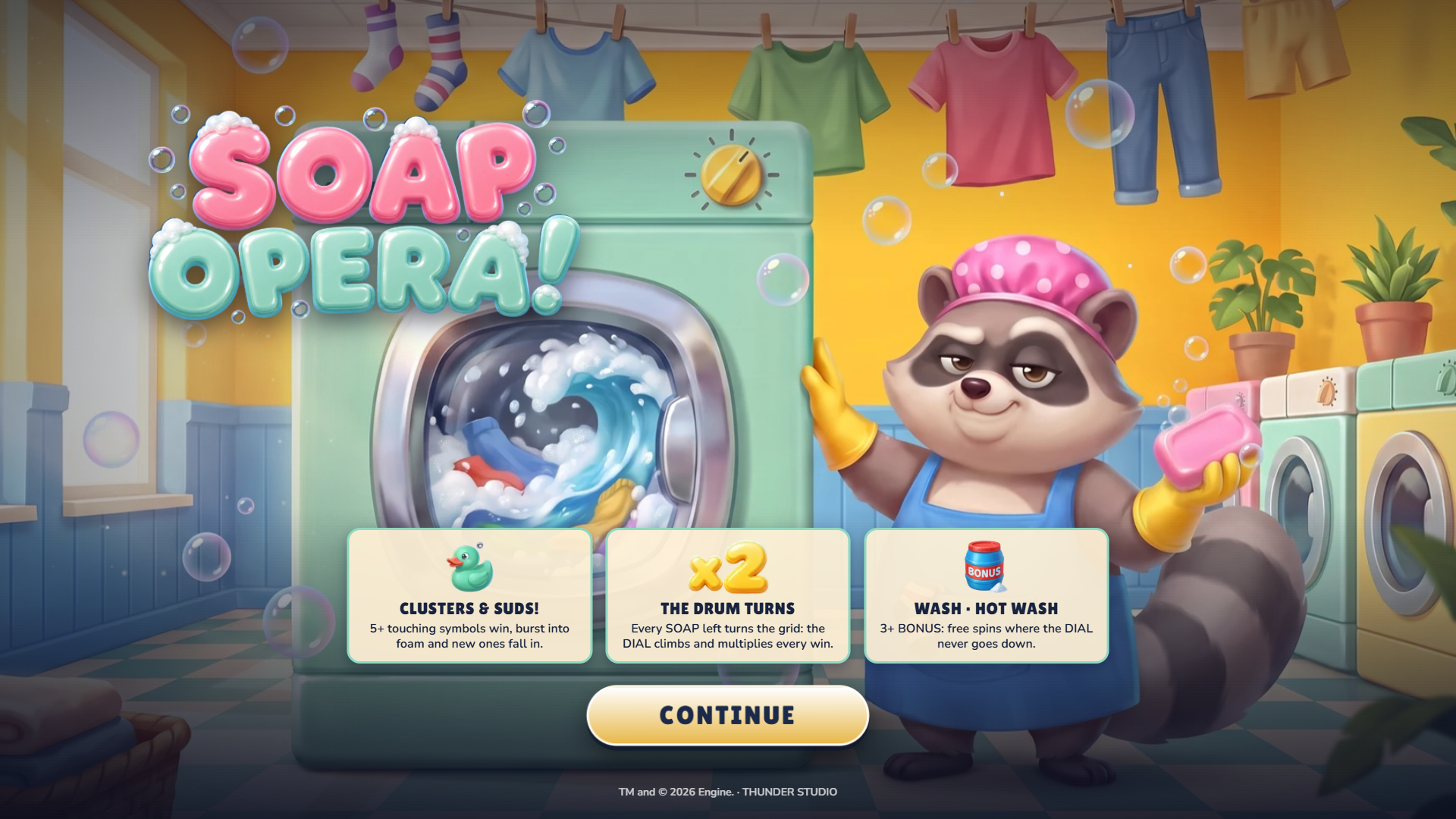 Soap Opera slot intro screen