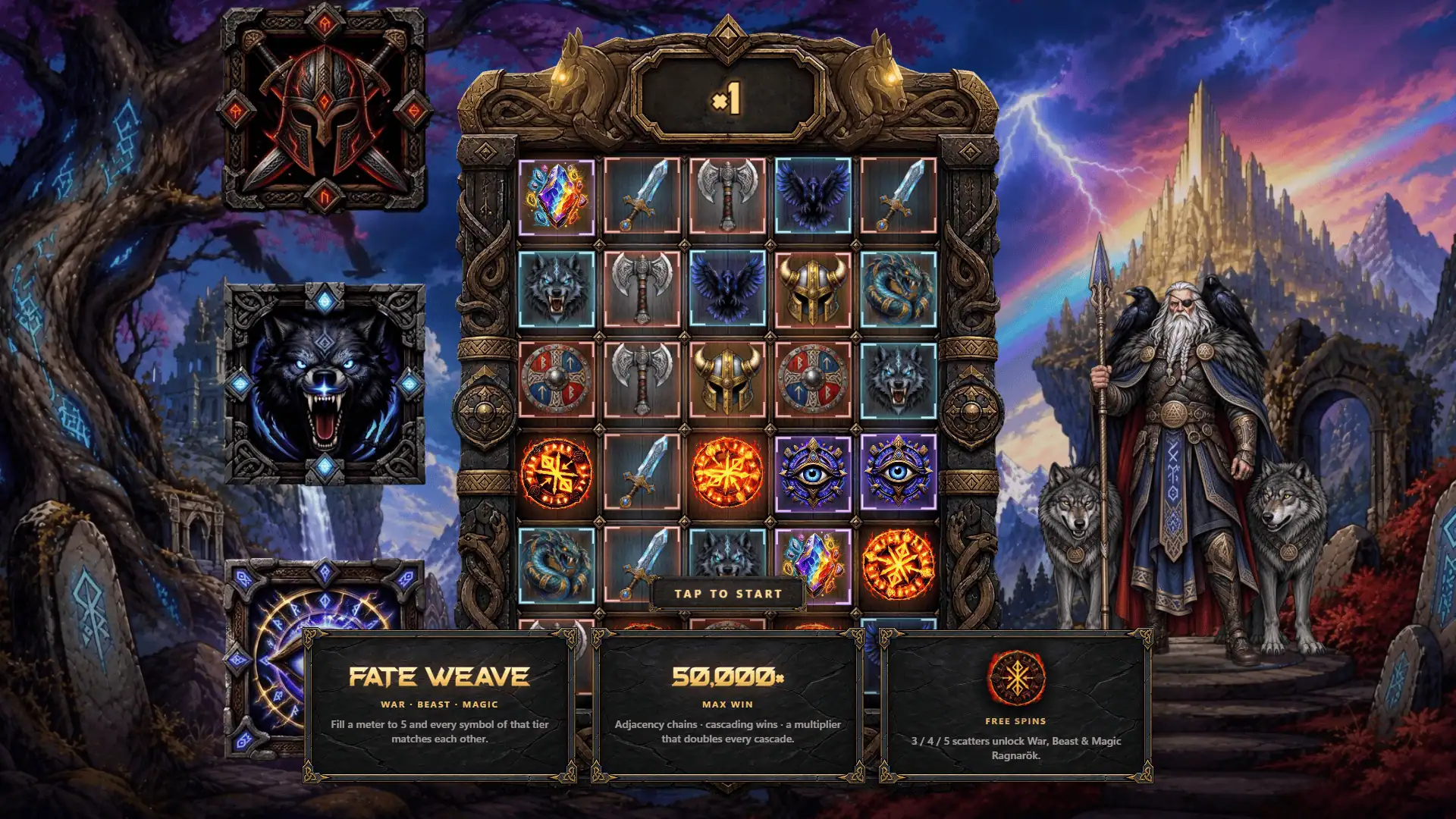 Fateforged slot intro screen