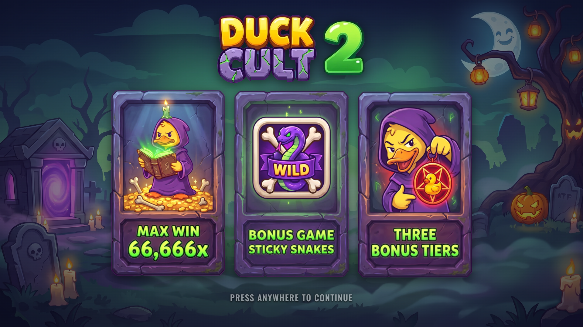 Duck Cult 2 slot intro screen