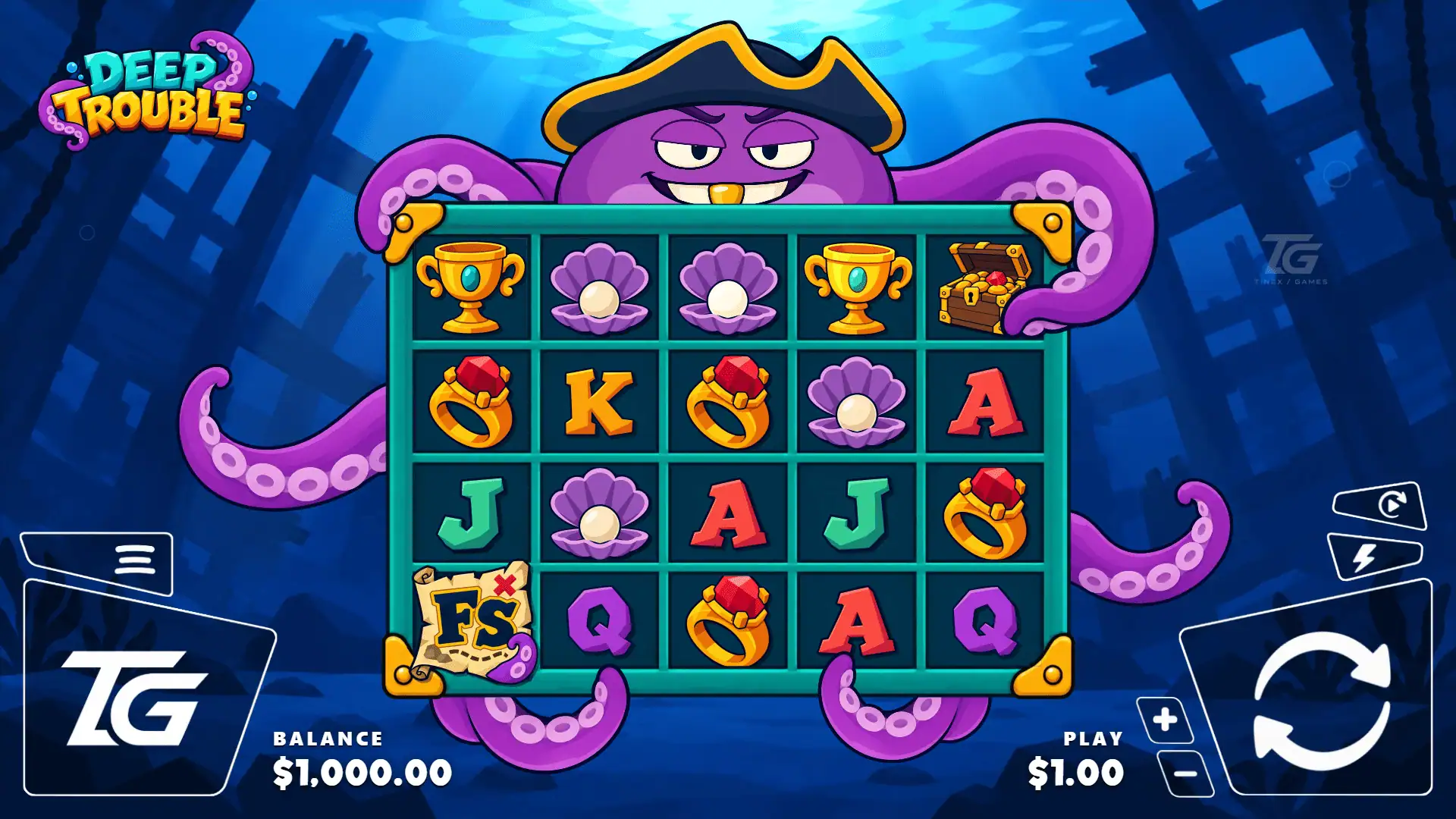 Deep Trouble slot gameplay reels
