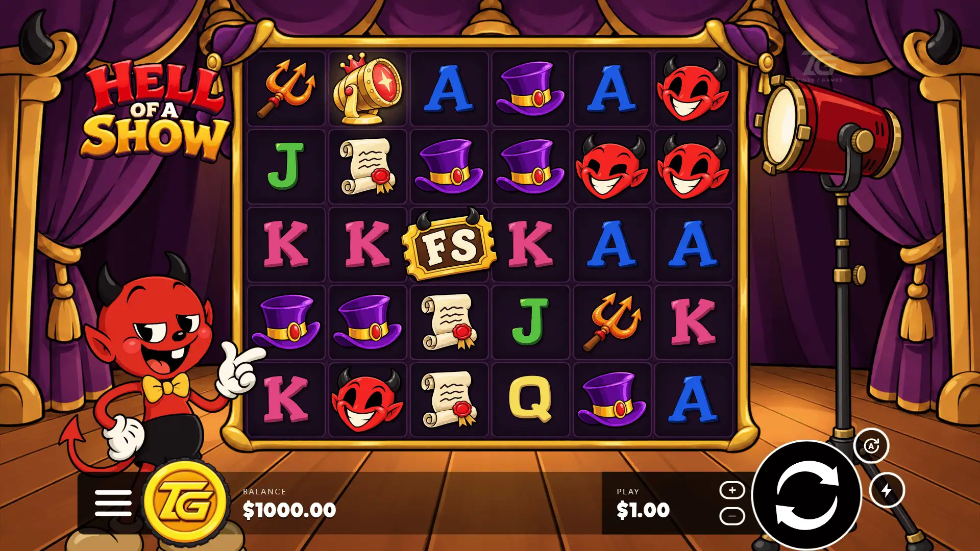 Hell of a Show slot gameplay reels