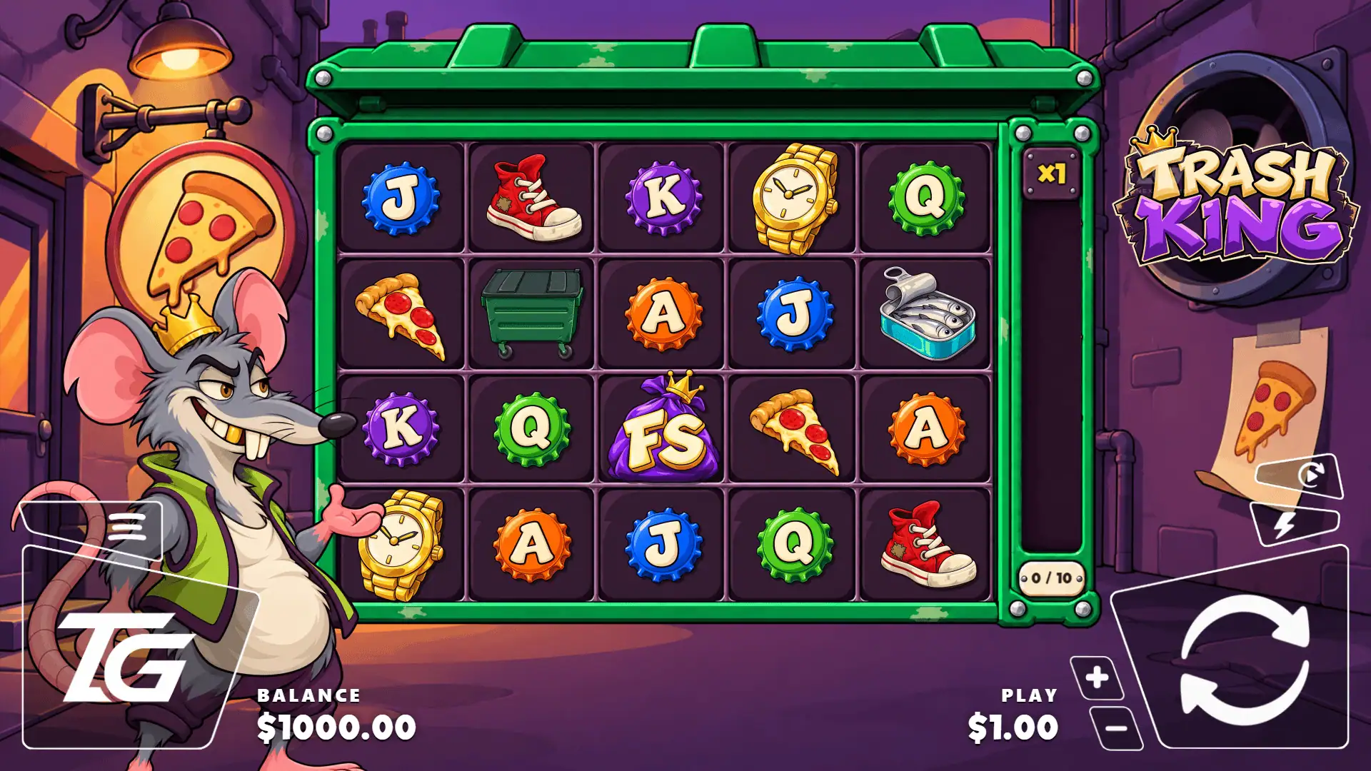 Trash King slot gameplay reels