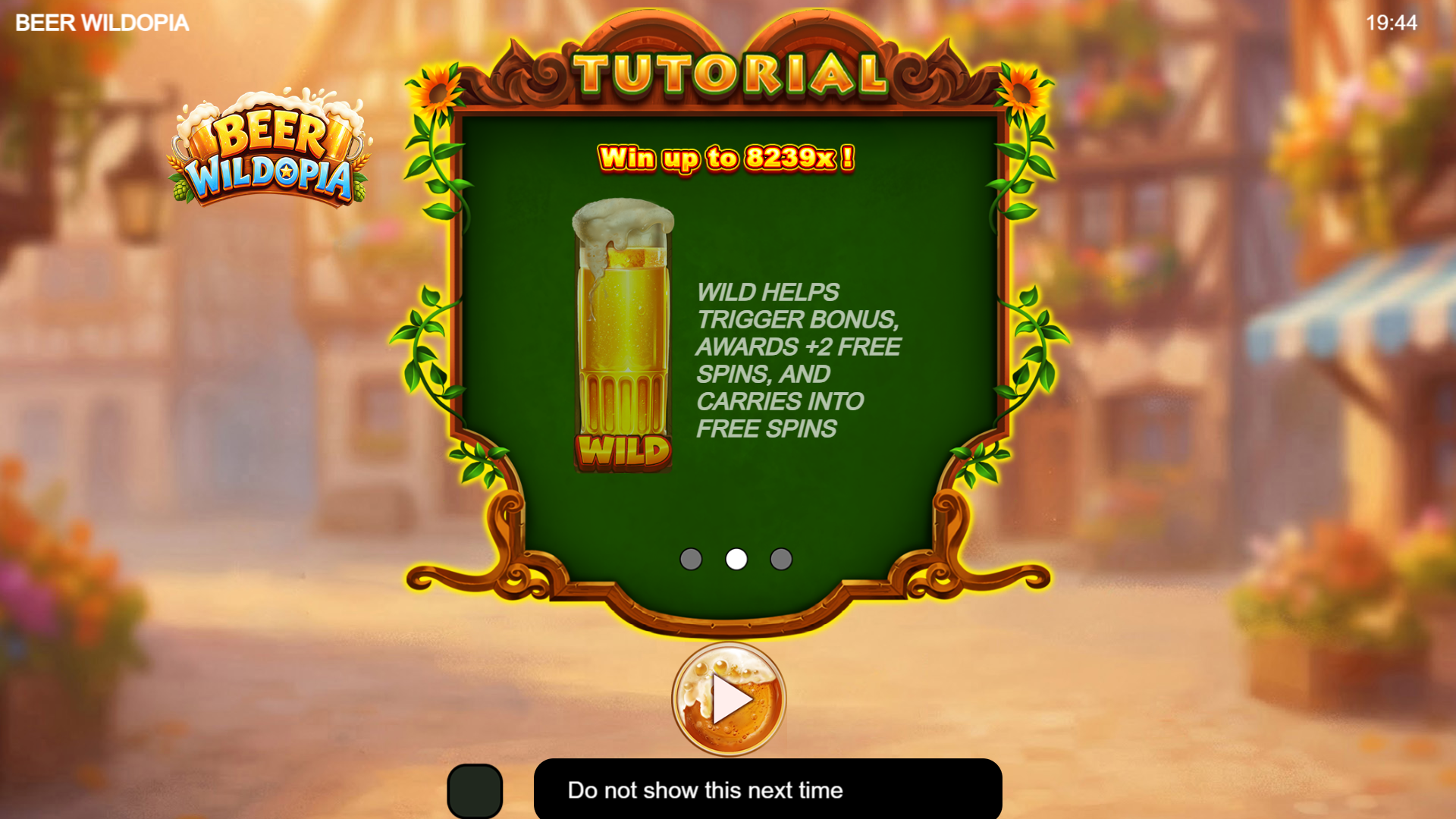 Beer Wildopia slot intro screen