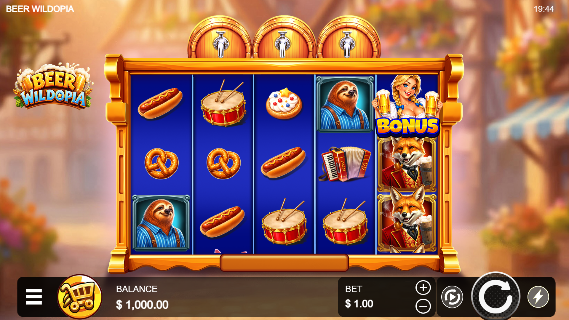 Beer Wildopia slot gameplay reels