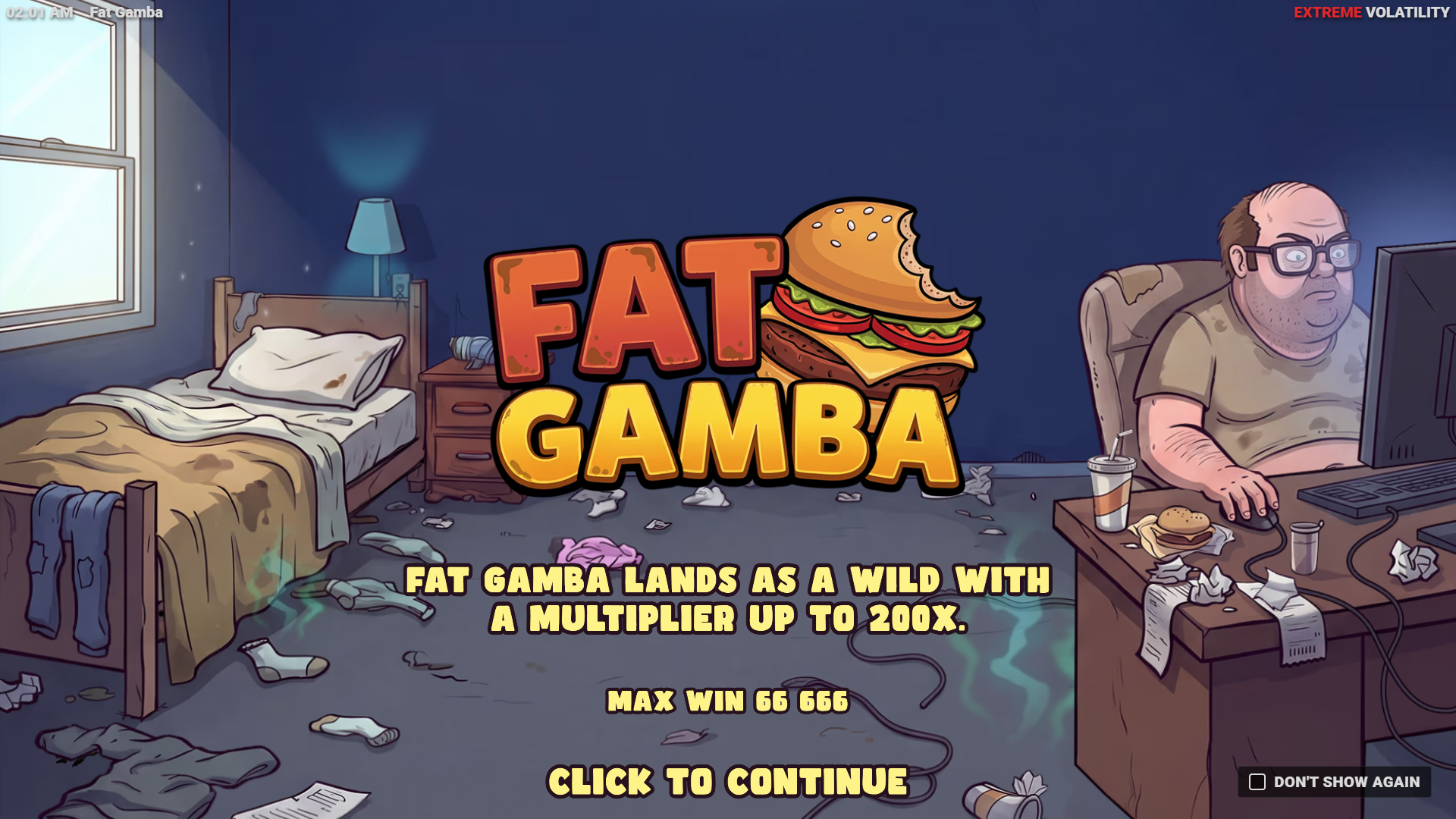 Fat Gamba slot intro screen
