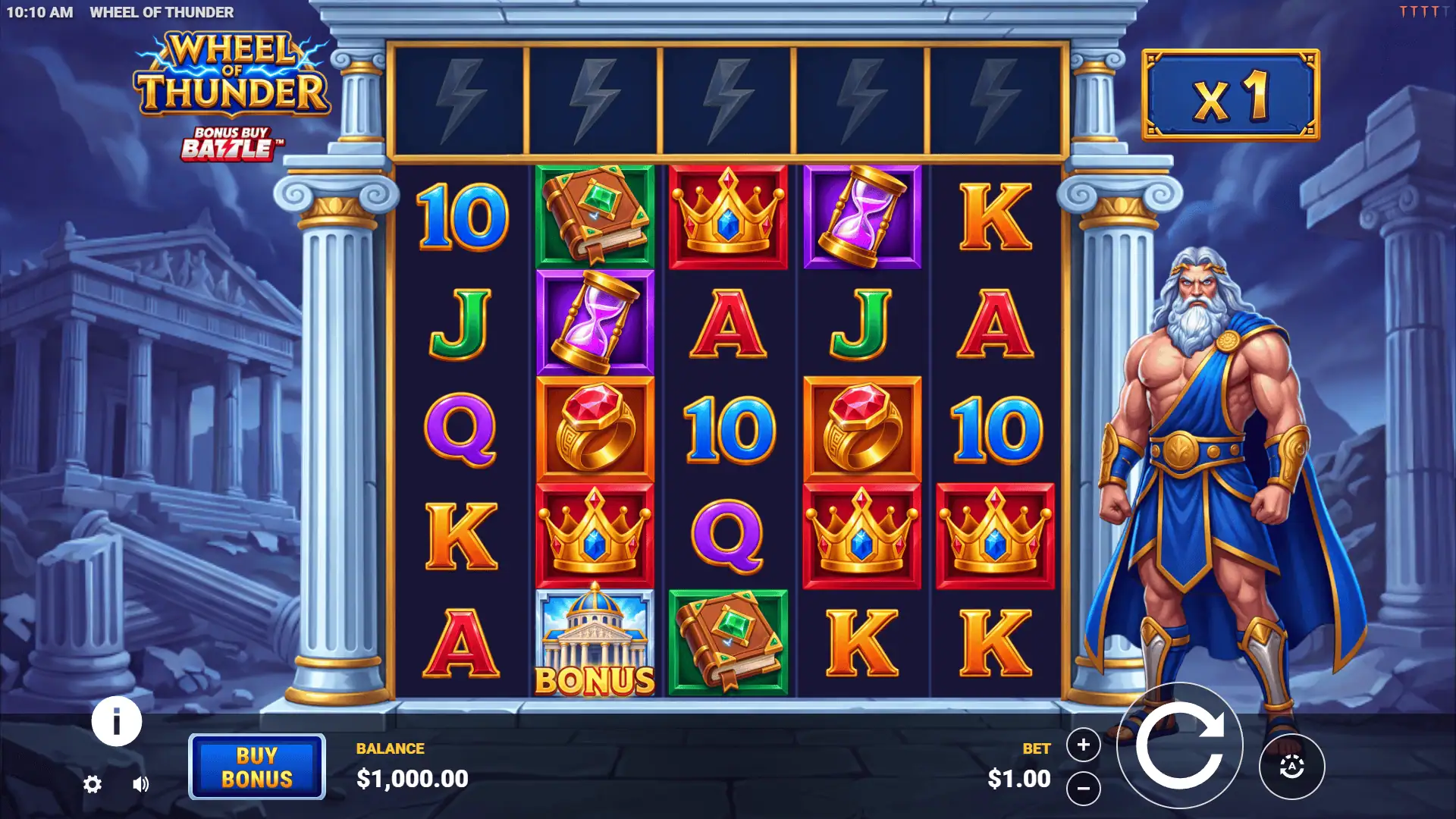 Wheel of Thunder slot gameplay reels