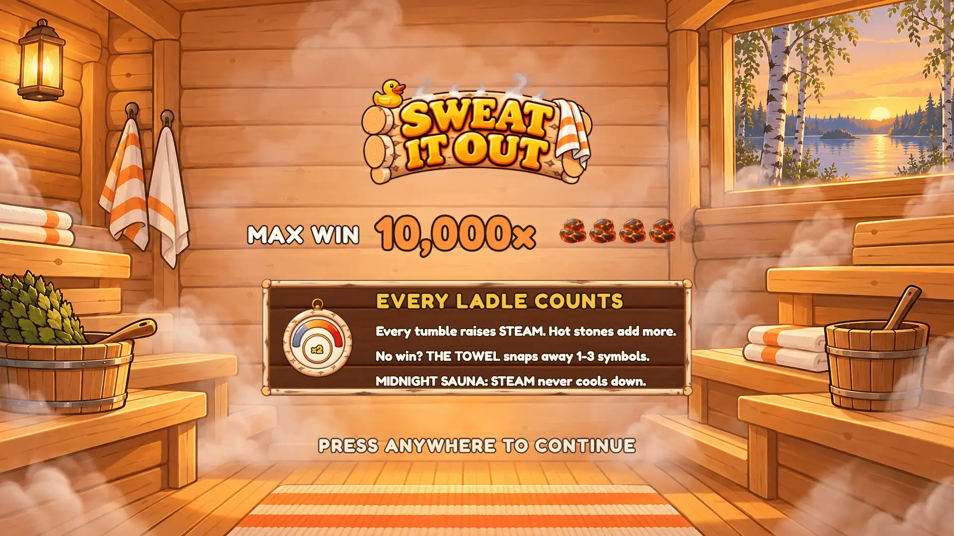 Sweat It Out slot intro screen
